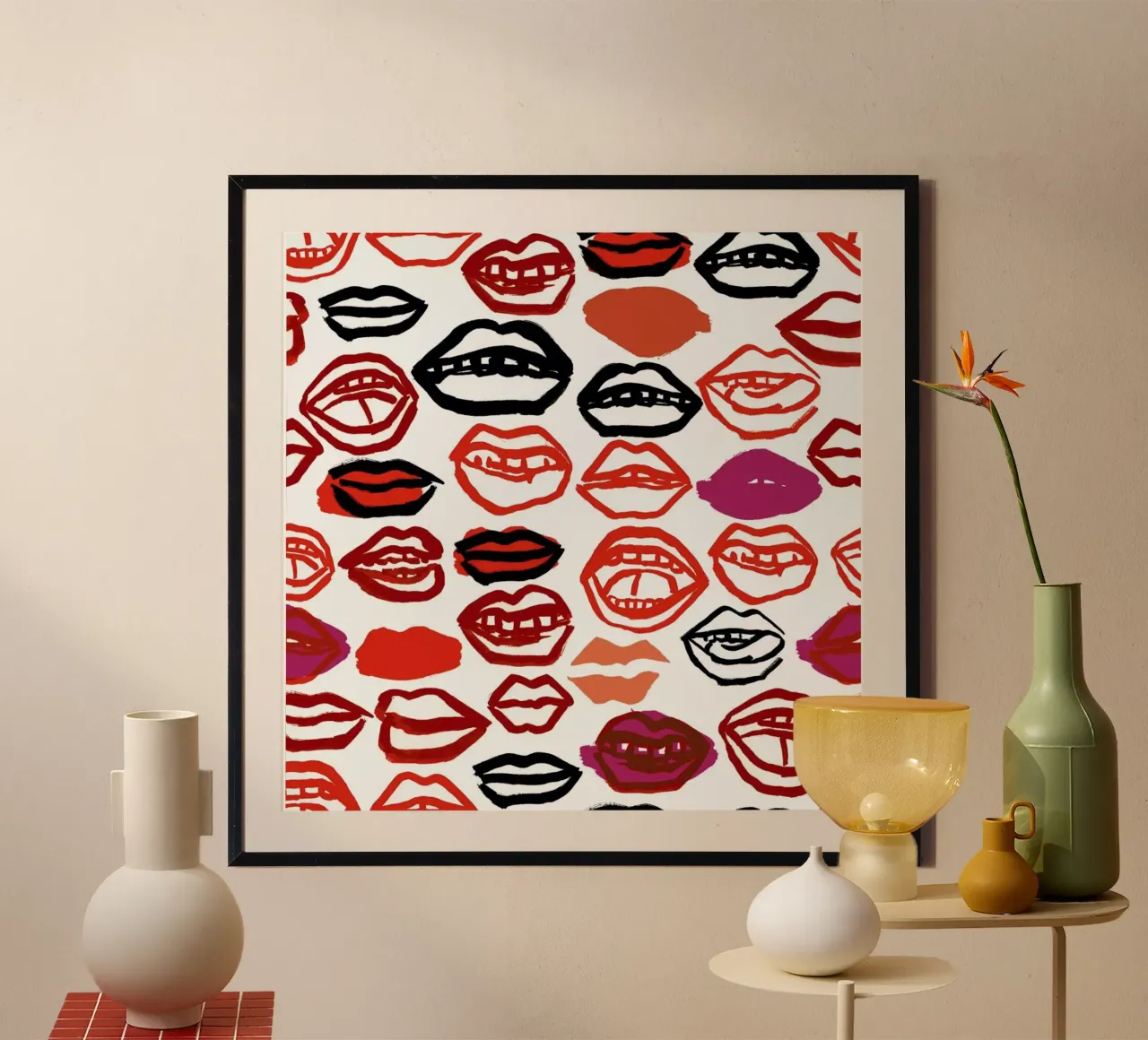 Mouth poster con telaio in alluminio da Farina Kuklinski