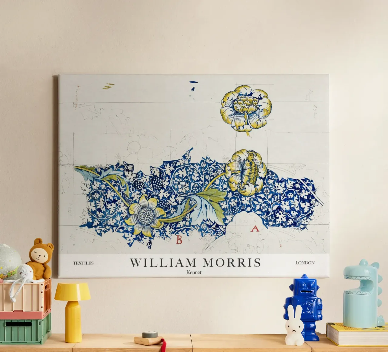 William Morris, Kennet tela con Cornice a cassetta da Peaches Art Prints