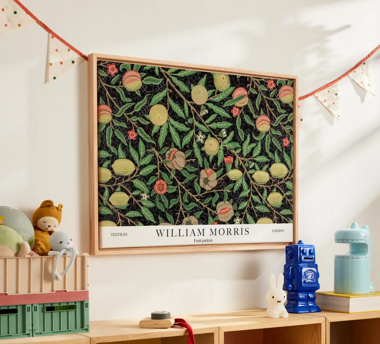 William Morris, Fruit Pattern canvas with Floater frame by Peaches Art Prints