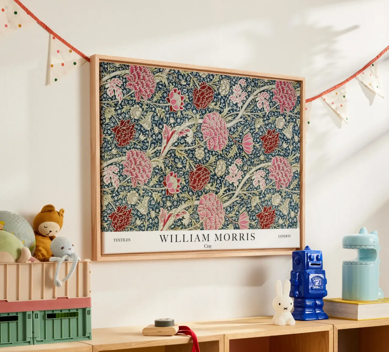 William Morris, Fiori di Cray tela con Cornice a cassetta da Peaches Art Prints