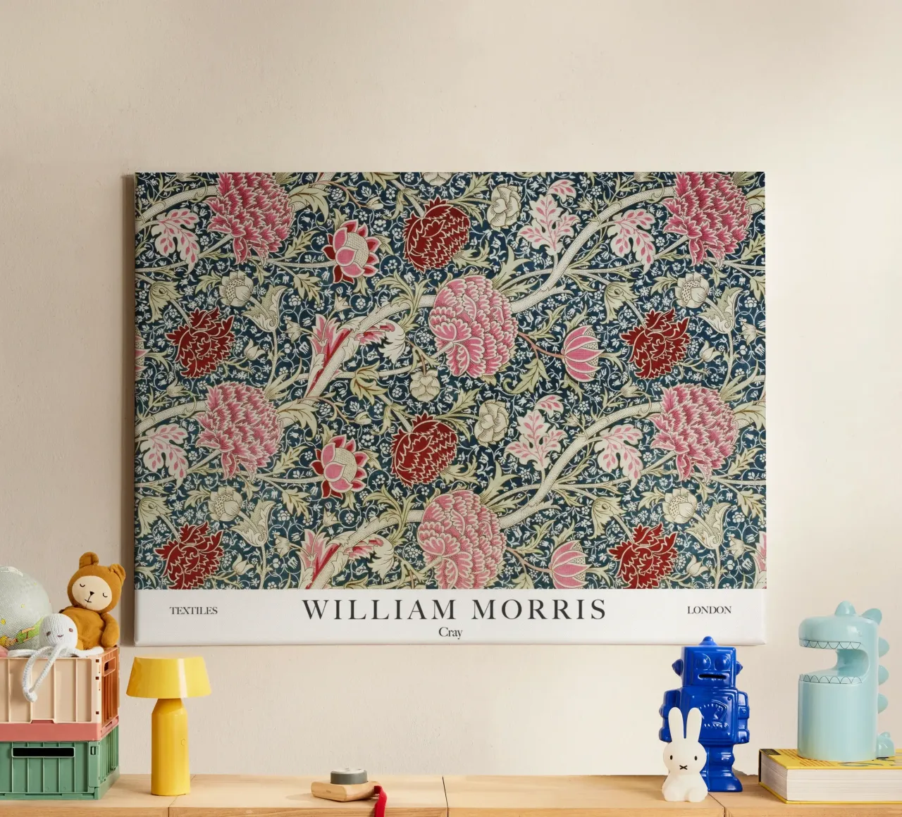William Morris, Fiori di Cray tela con Cornice a cassetta da Peaches Art Prints