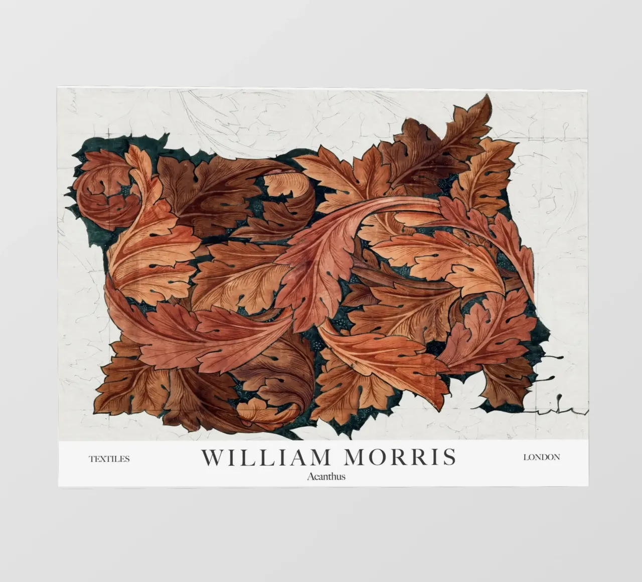 William Morris, Acanthus Autumn Fall pellicola backlit da Peaches Art Prints