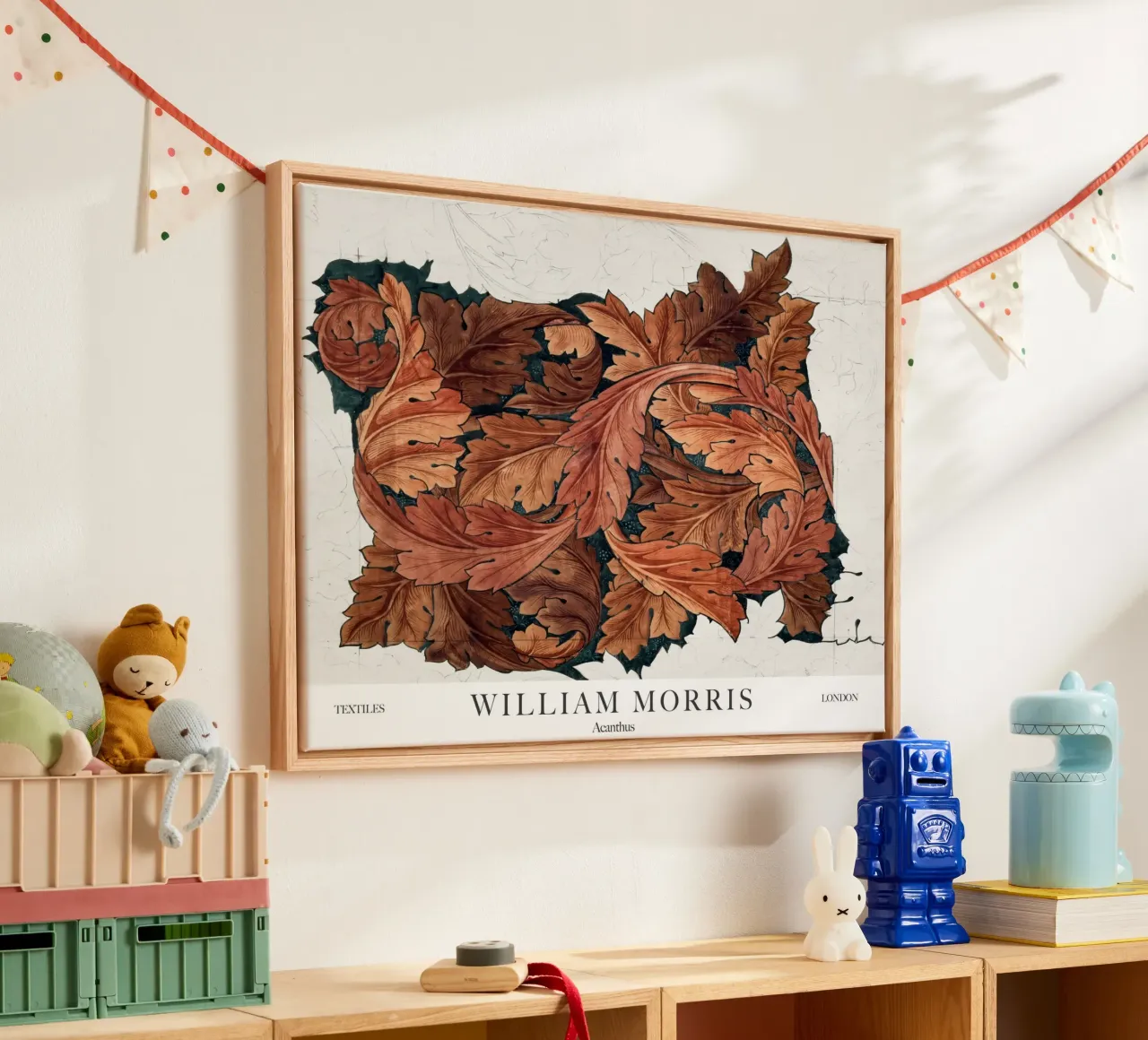 William Morris, Acanthus Autumn Fall canvas with Floater frame by Peaches Art Prints