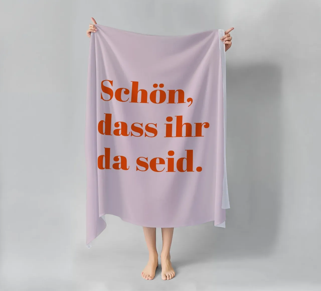 Schön dass ihr da seid. beach towel by Typo Designs