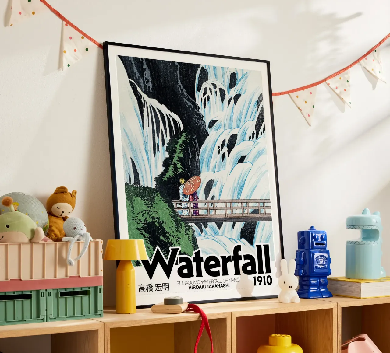 Cascata, Hiroaki Takahashi, Giapponese, Arte di viaggio poster con telaio in plastica da Peaches Art Prints