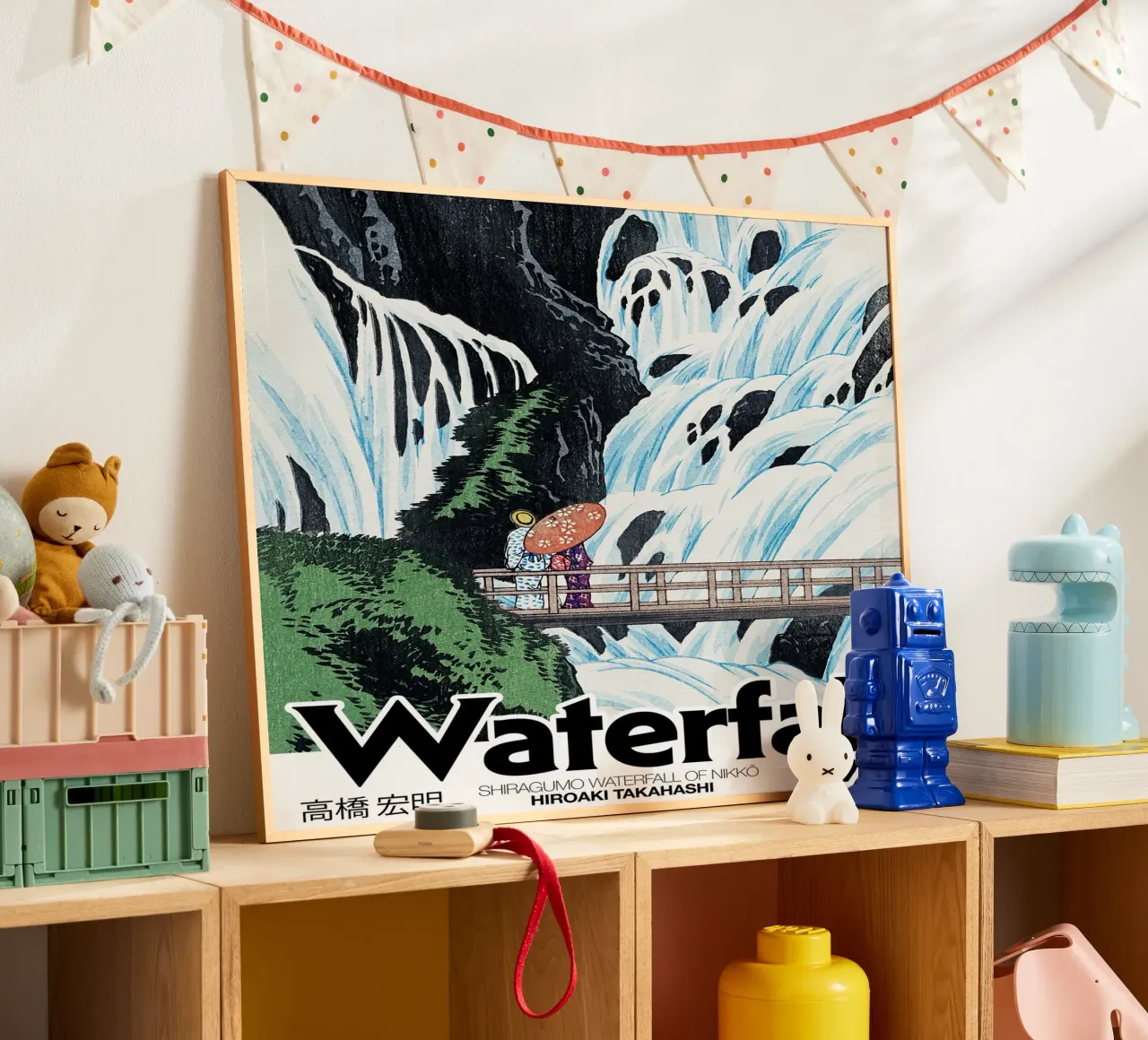 Cascata, Hiroaki Takahashi, Giapponese, Arte di viaggio poster con telaio in plastica da Peaches Art Prints