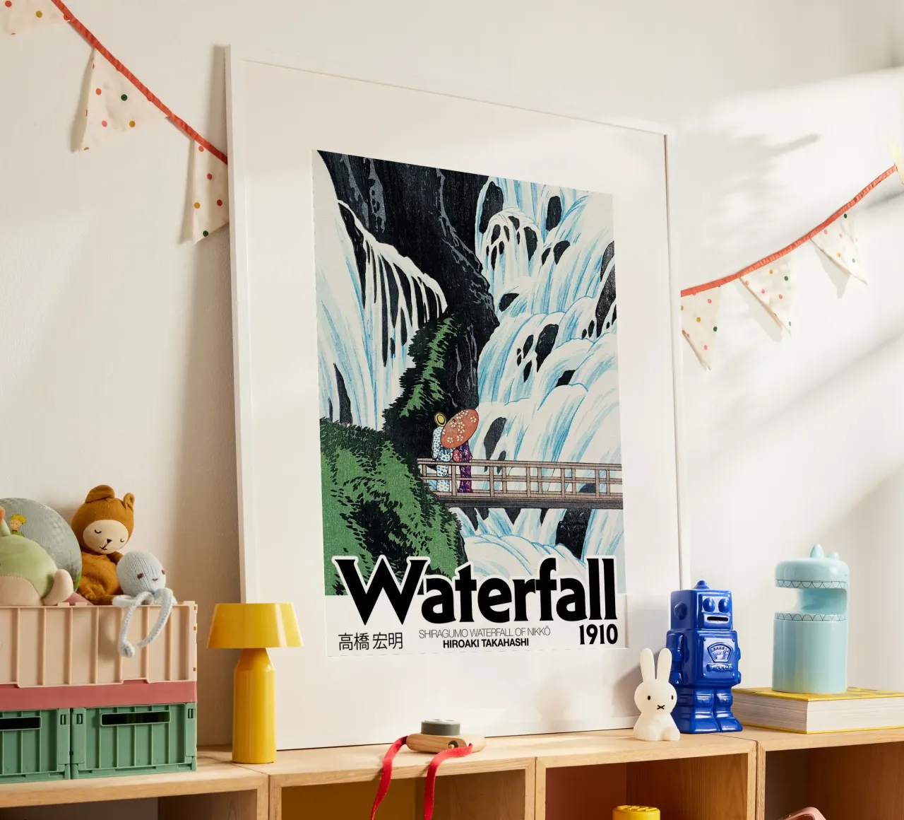 Cascata, Hiroaki Takahashi, Giapponese, Arte di viaggio poster con telaio in plastica da Peaches Art Prints