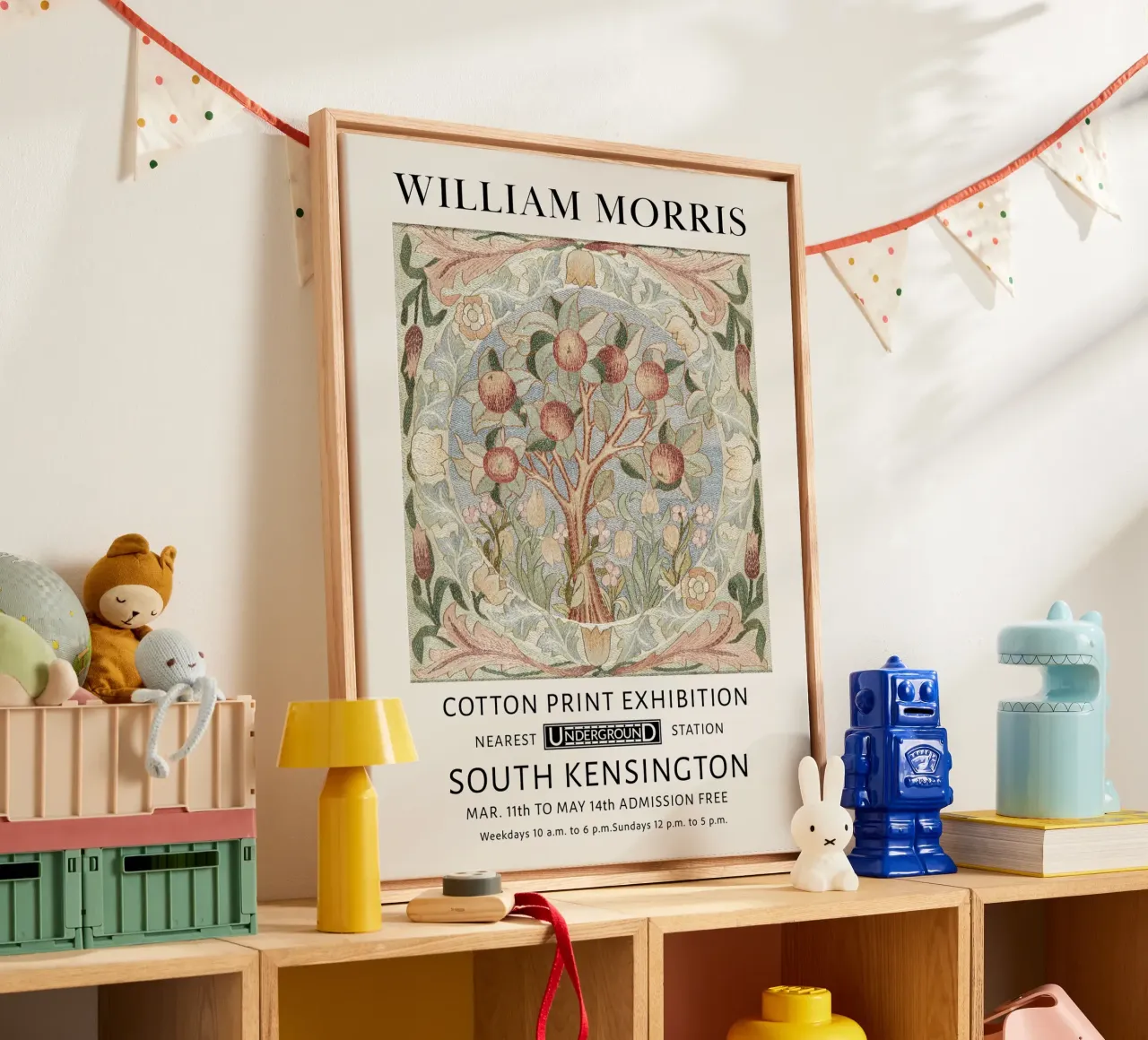 William Morris, stile tessuto Albero della vita arance e pesche tela con Cornice a cassetta da Peaches Art Prints