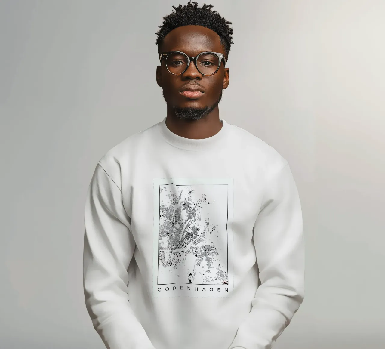 Copenhagen Map Schwarzplan felpa da Hubert Roguski