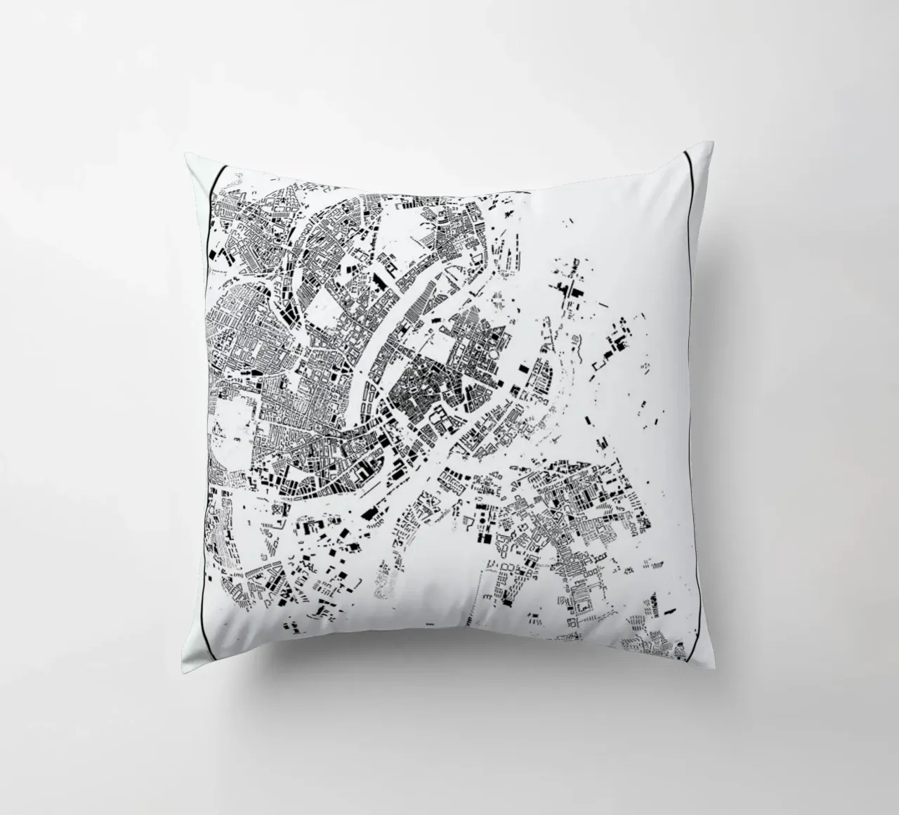 Copenhagen Map Schwarzplan cuscino da Hubert Roguski