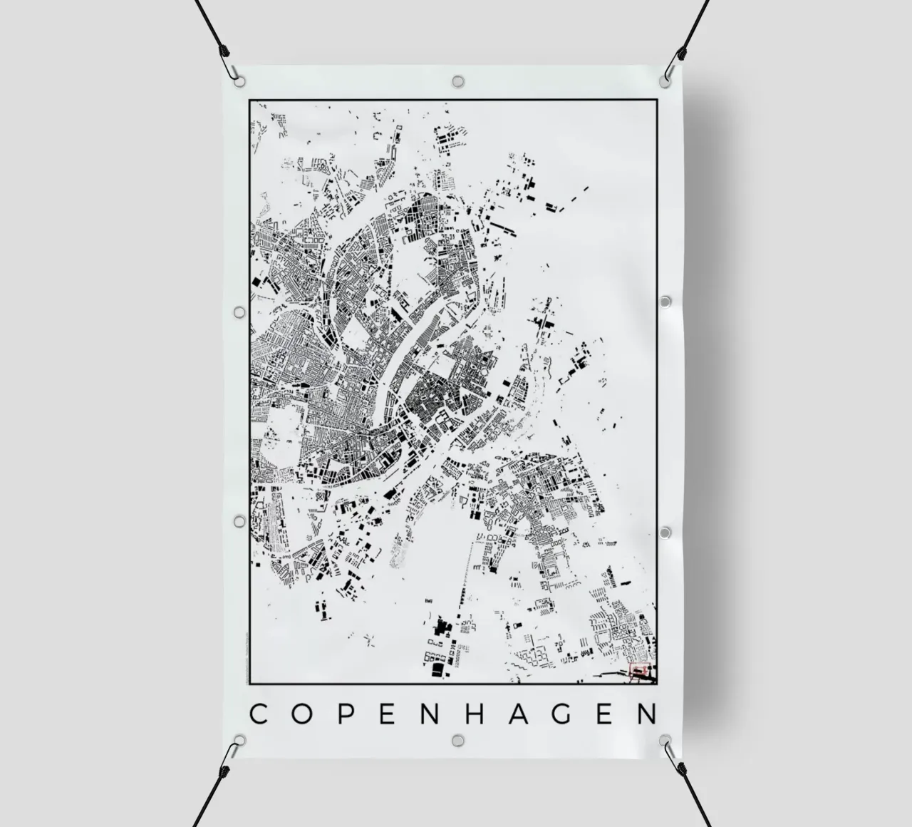 Copenhagen Map Schwarzplan telo in pvc da Hubert Roguski
