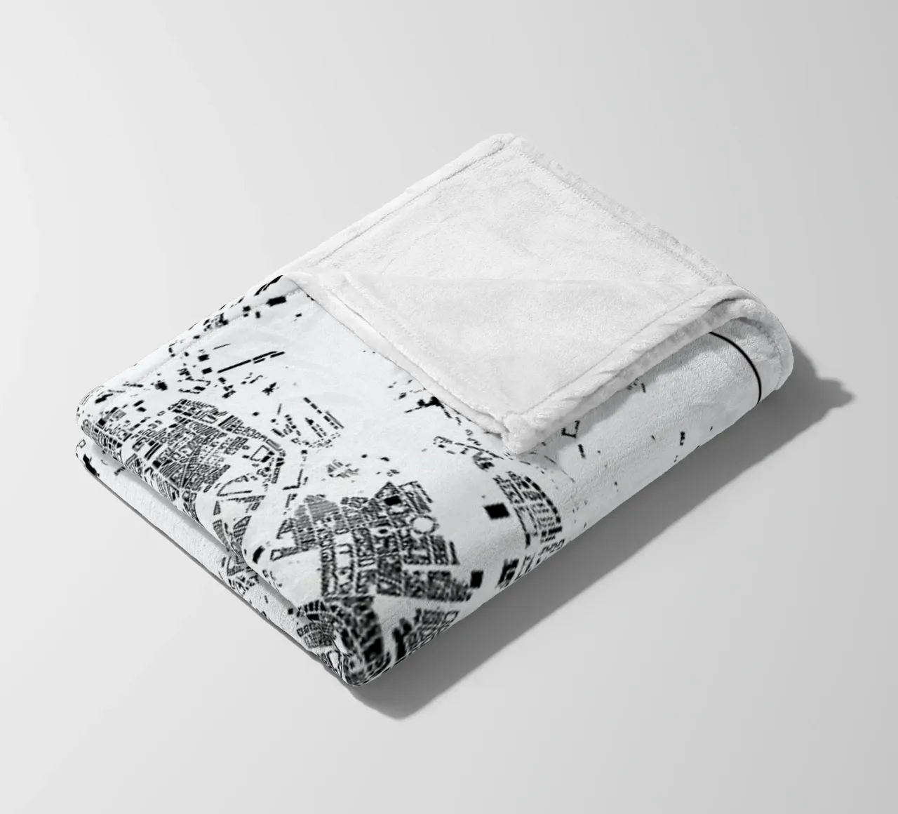 Copenhagen Map Schwarzplan fleece blanket by Hubert Roguski