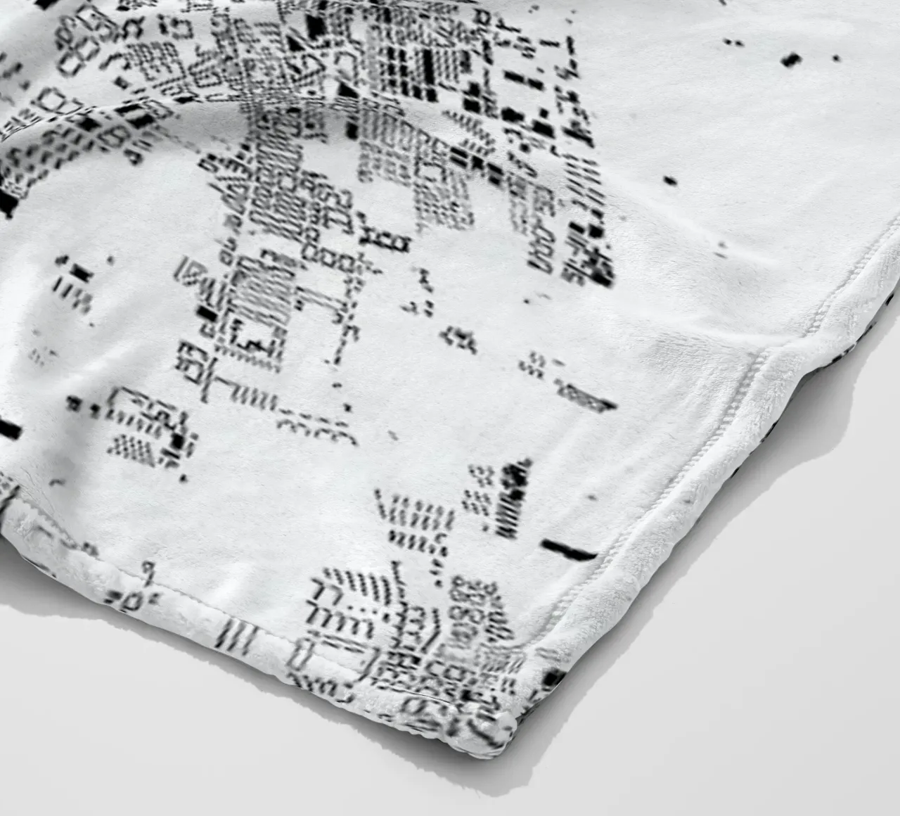 Copenhagen Map Schwarzplan fleece blanket by Hubert Roguski