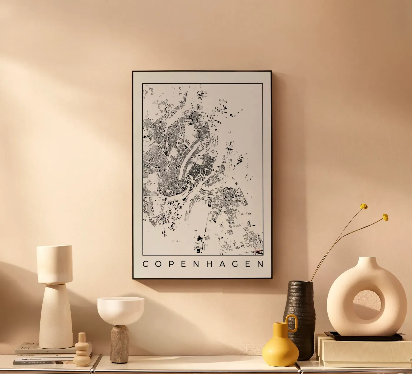 Copenhagen Map Schwarzplan plexiglass da Hubert Roguski