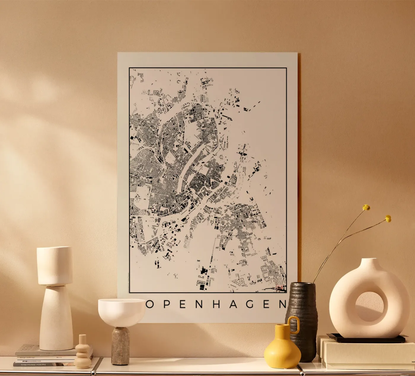 Copenhagen Map Schwarzplan plexiglass da Hubert Roguski