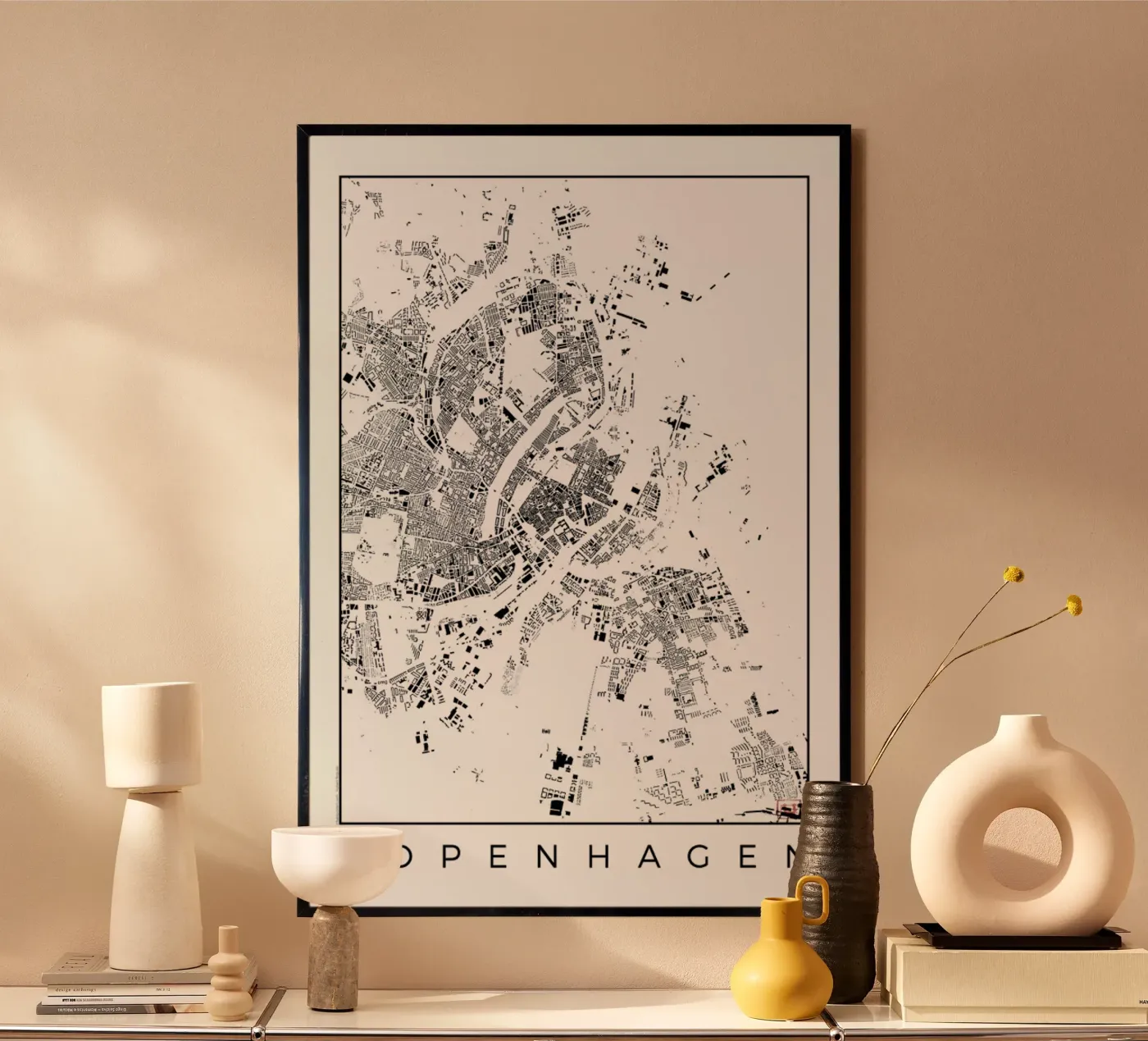 Copenhagen Map Schwarzplan poster da Hubert Roguski