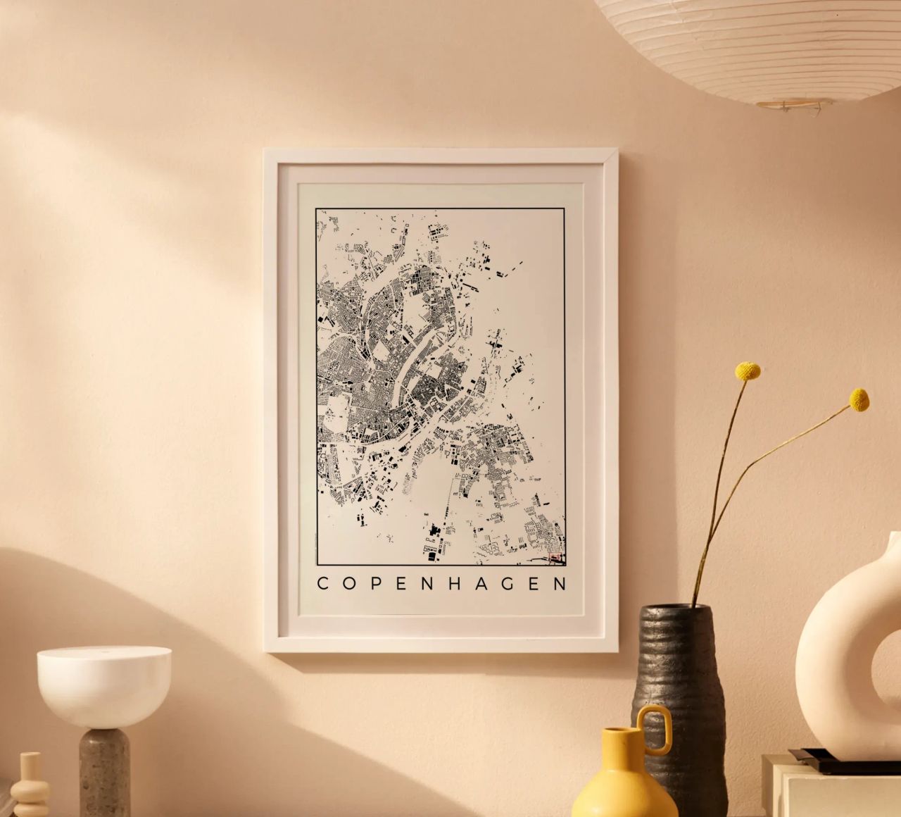Copenhagen Map Schwarzplan Poster von Hubert Roguski