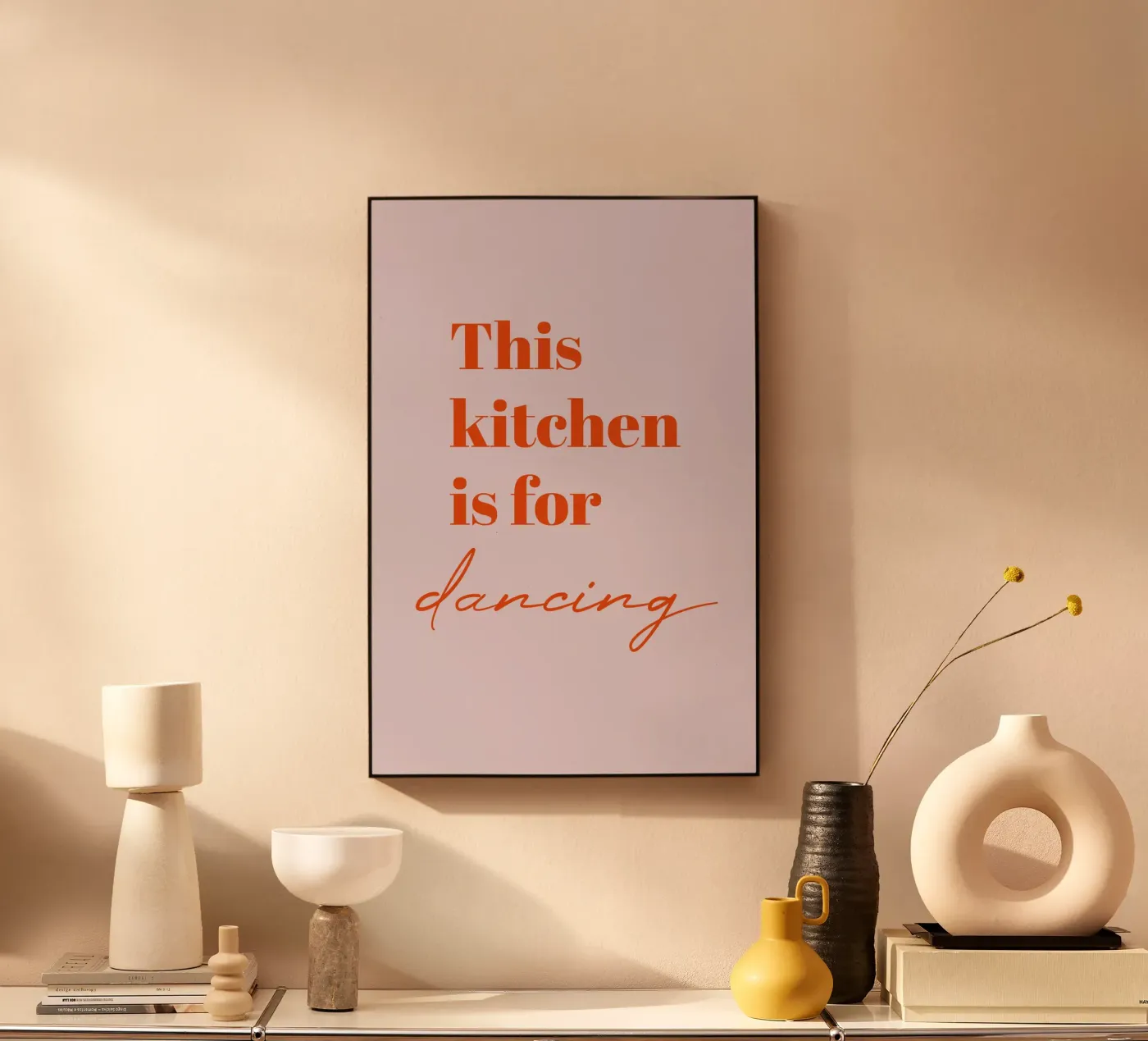 This kitchen is for dancing acryl van Typo Designs