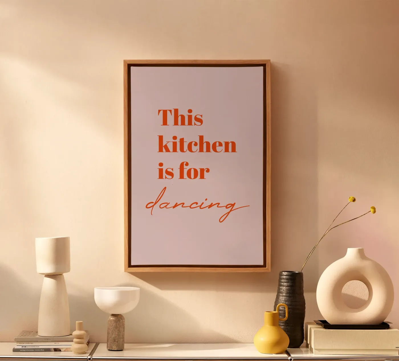 This kitchen is for dancing canvas van Typo Designs