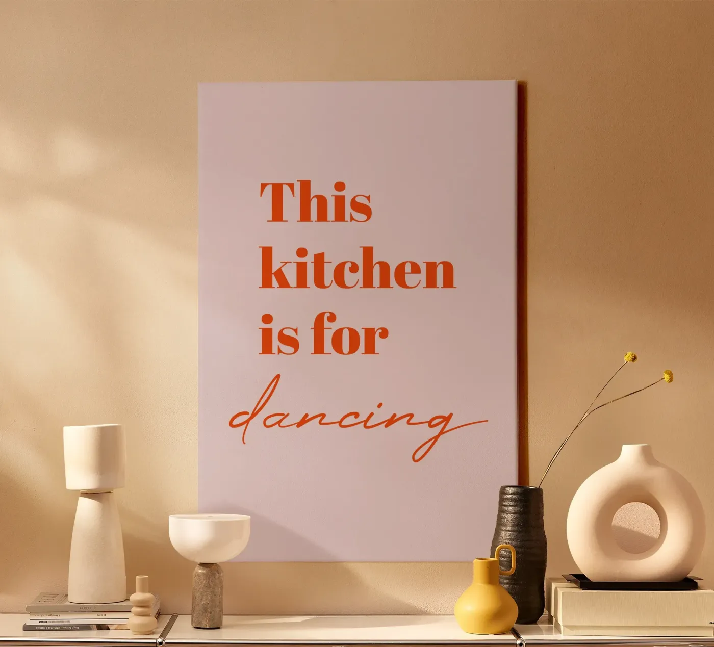 This kitchen is for dancing canvas van Typo Designs