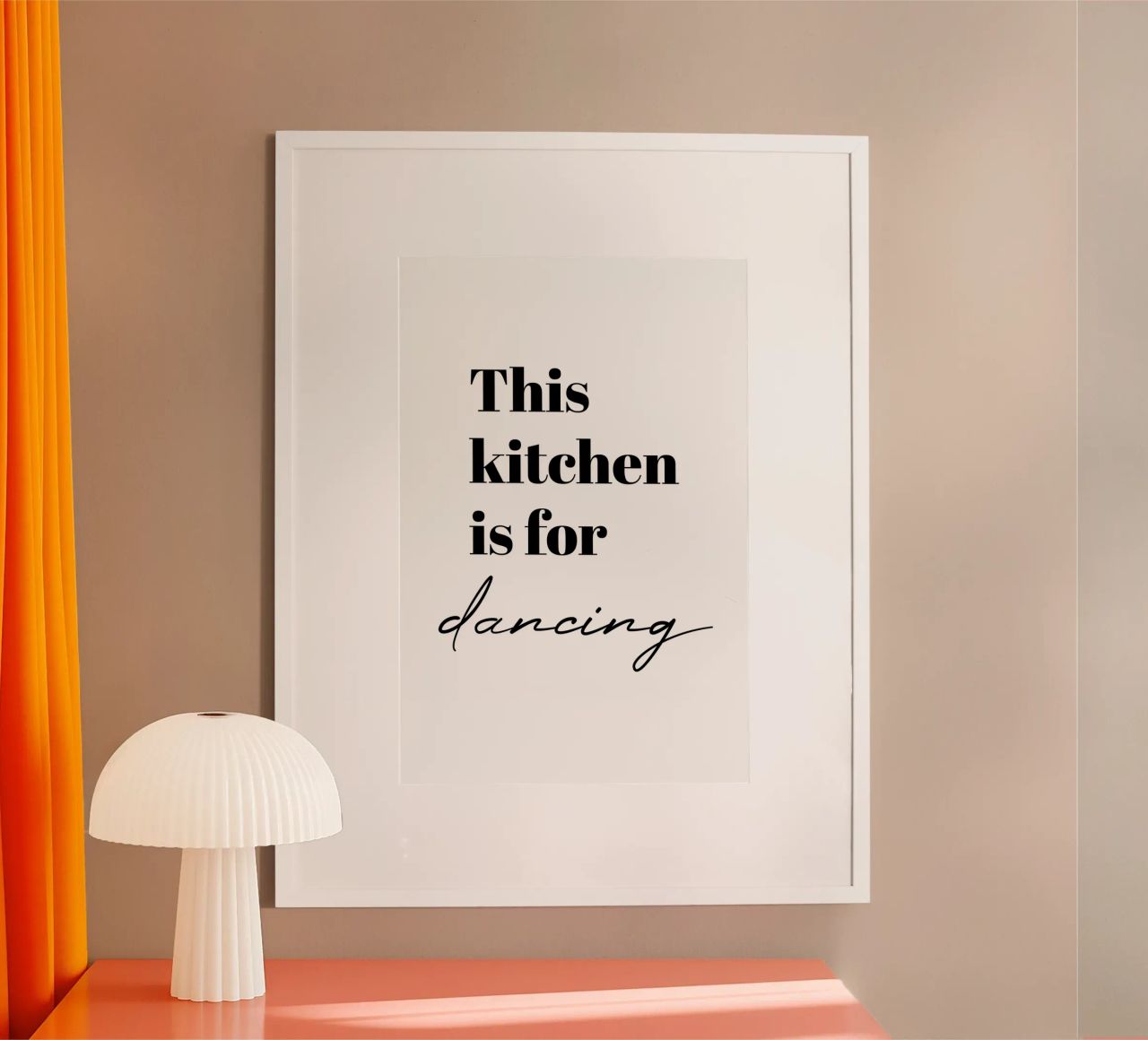 This kitchen is for dancing - elegant Poster von Typo Designs