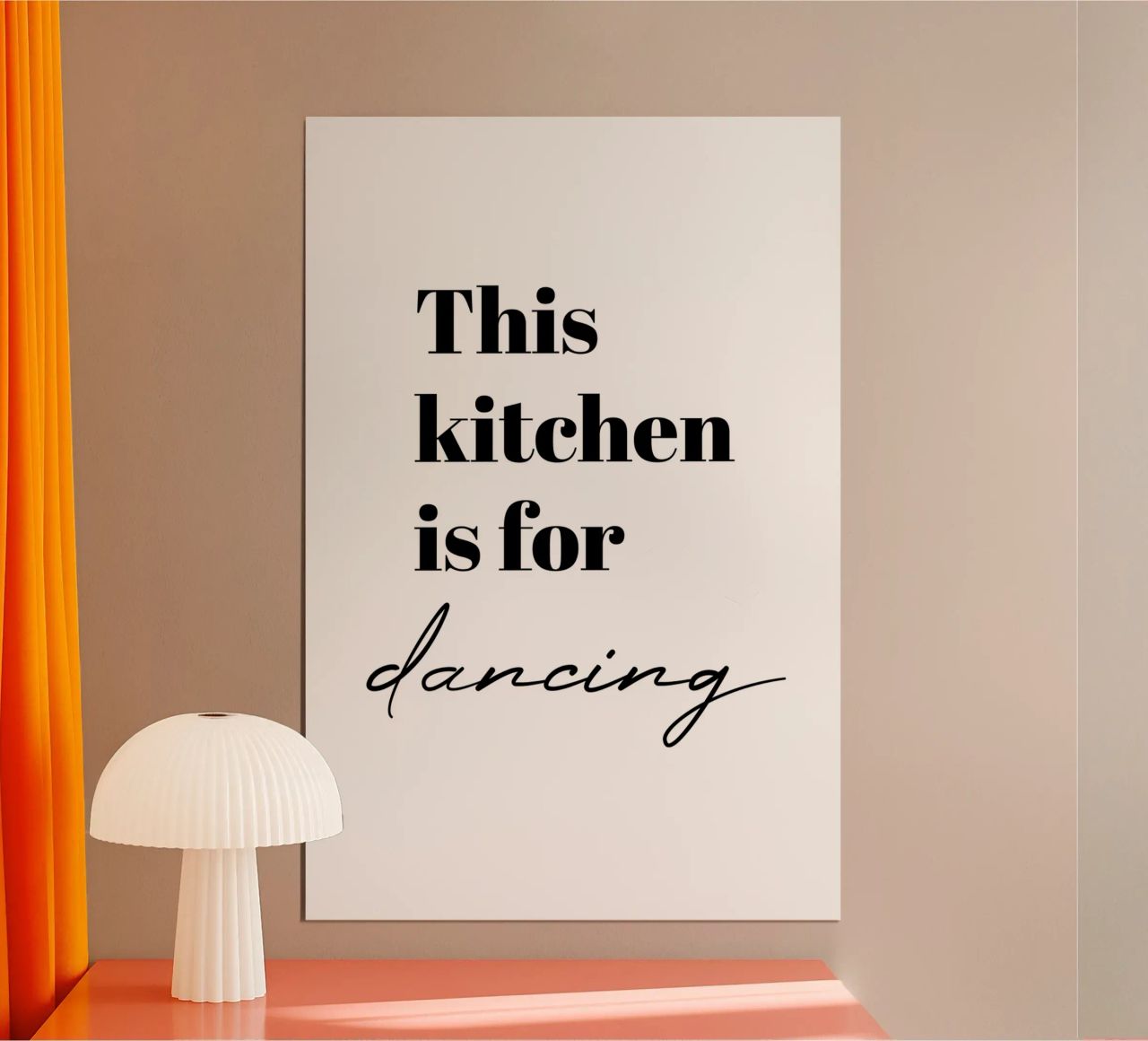 This kitchen is for dancing - elegant Poster von Typo Designs