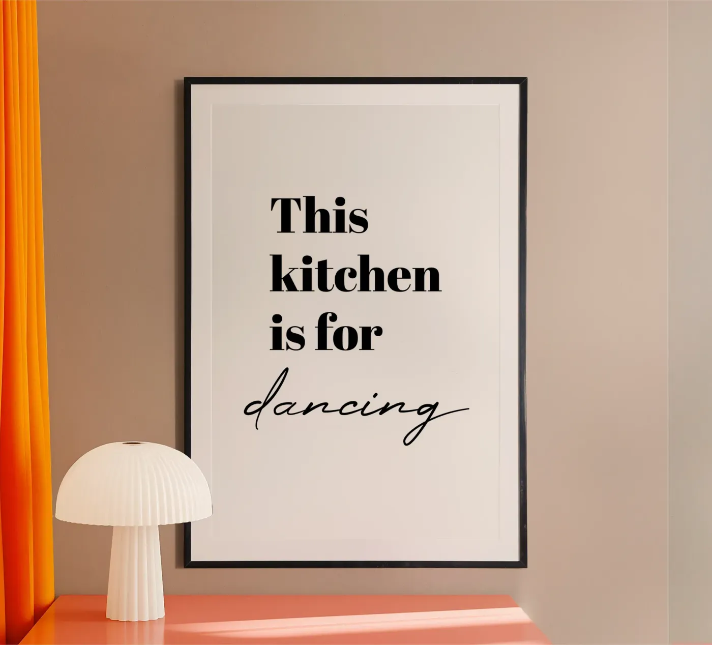 This kitchen is for dancing - elegant poster da Typo Designs