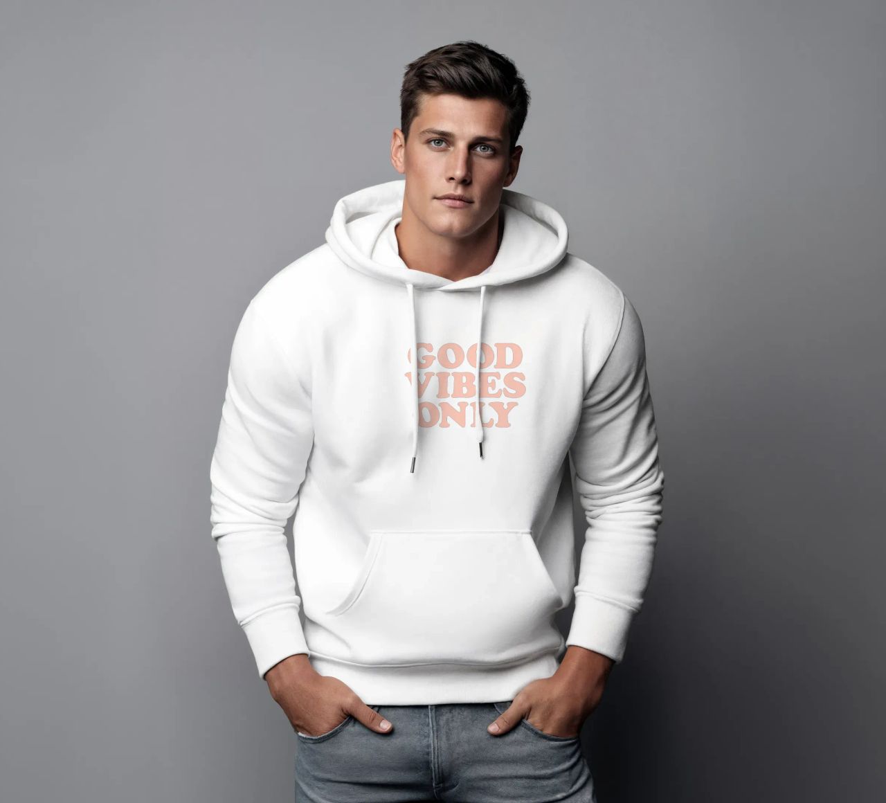 Good Vibes Only Retro Typography Design felpa con cappuccio da THE MOTIVATED TYPE