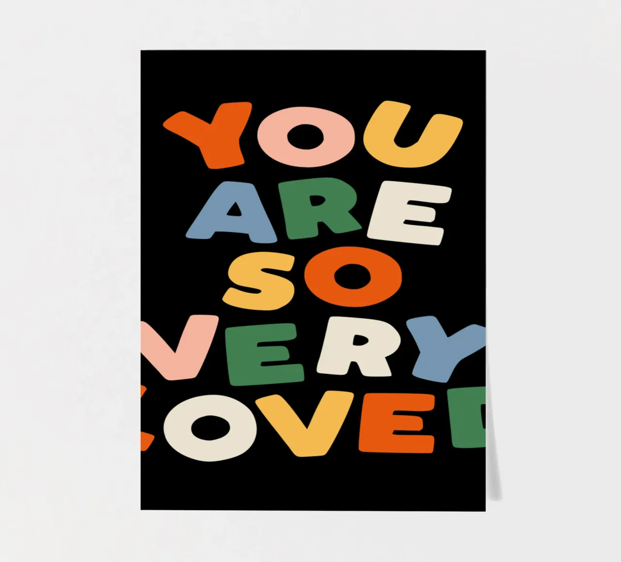 You Are So Very Loved en rouge, vert, bleu, jaune et pêche planche autocollant de THE MOTIVATED TYPE