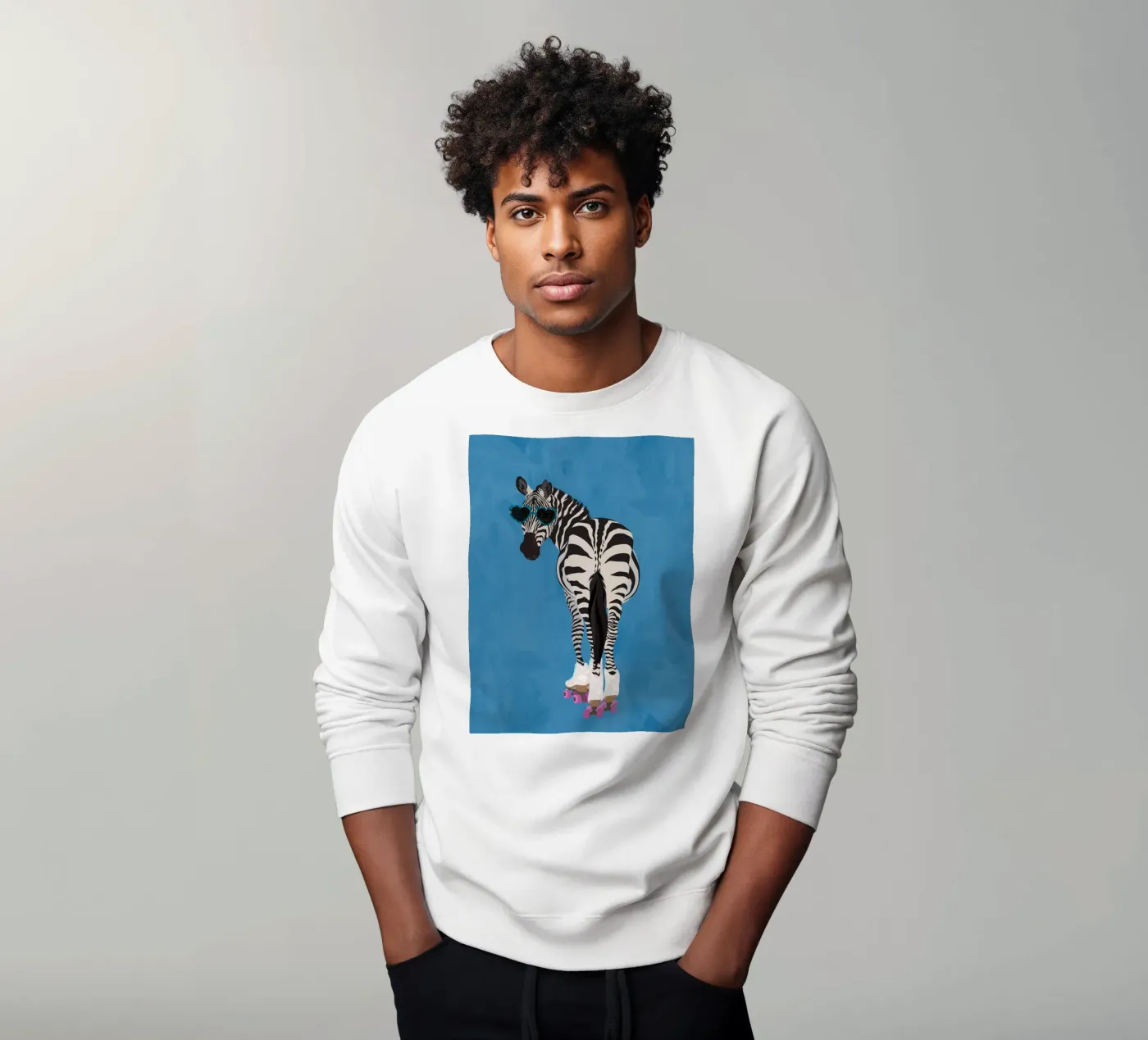 Zebra Rollerskating sweatshirt by SarahManovski
