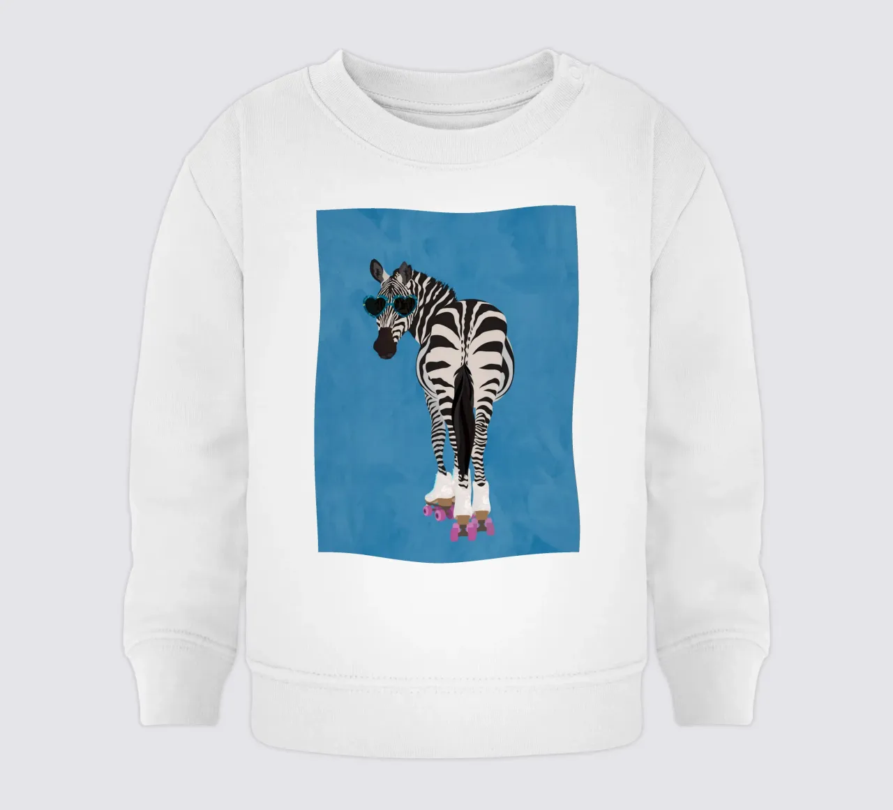 Zebra Rollerskating baby sweatshirt van SarahManovski