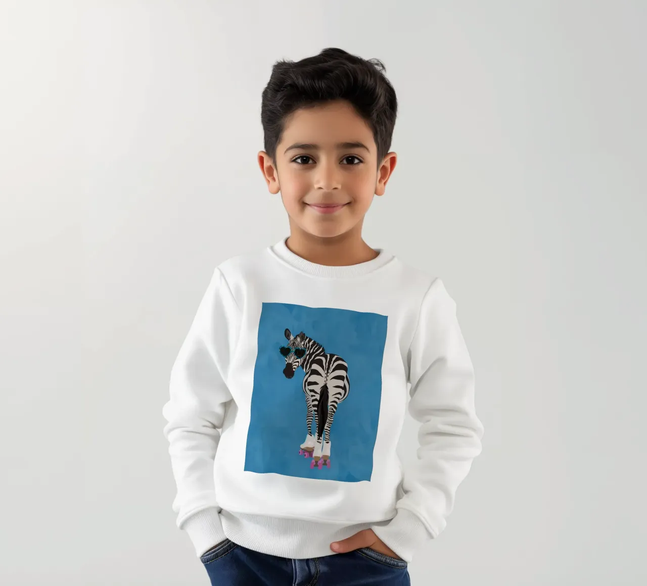 Zebra Rollerskating felpa bambino da SarahManovski