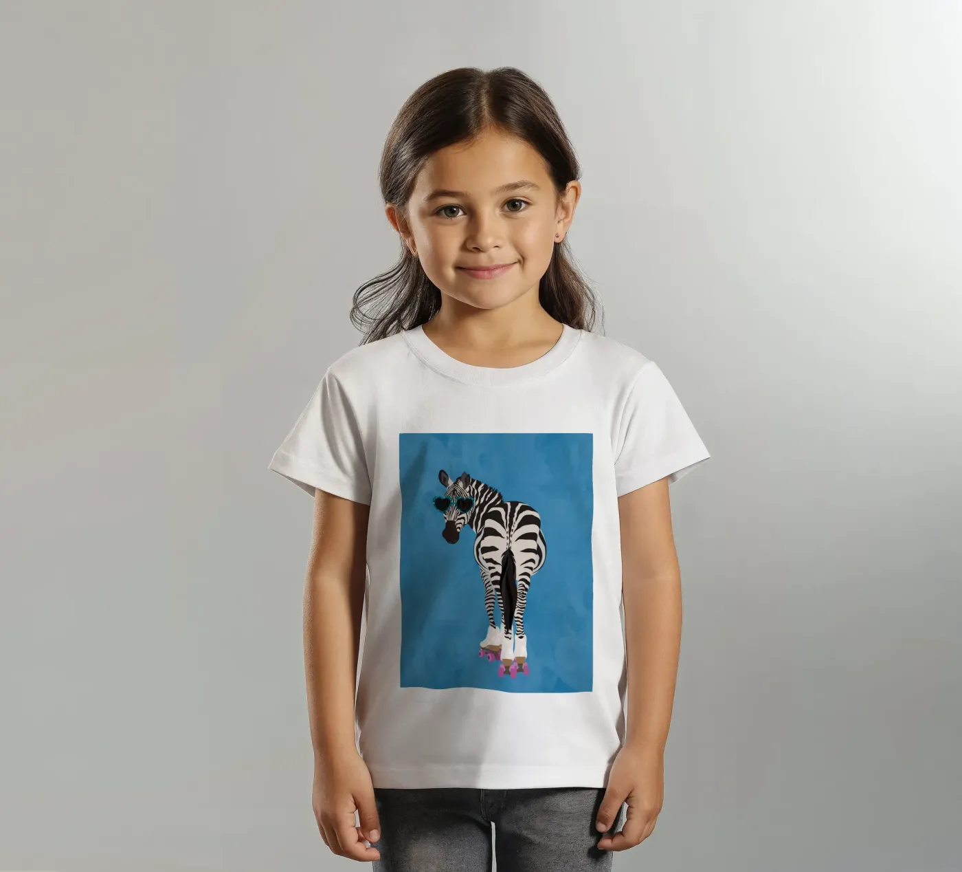 Zebra Rollerskating kids t-shirt by SarahManovski