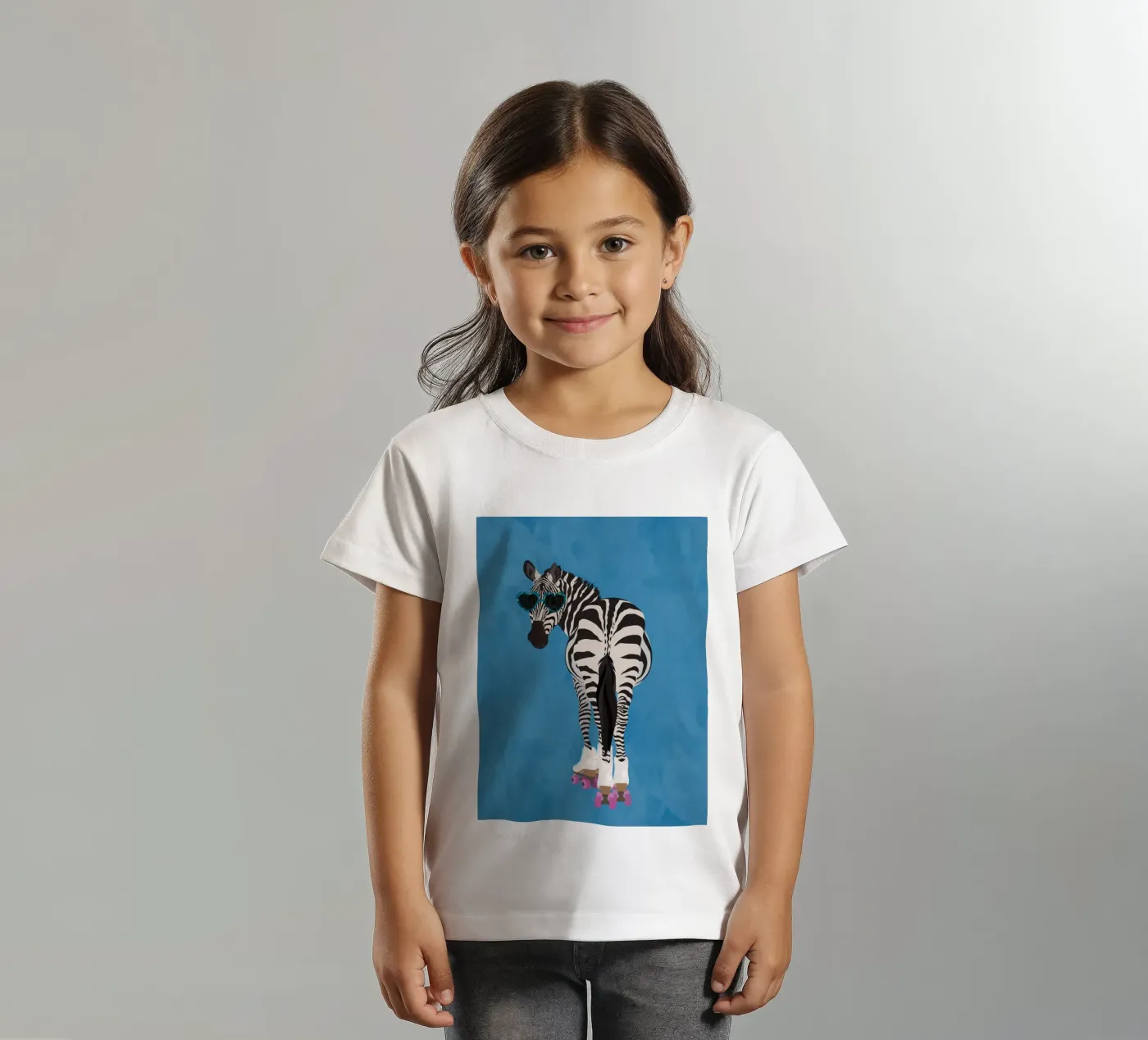 Zebra Rollerskating kids t-shirt by SarahManovski