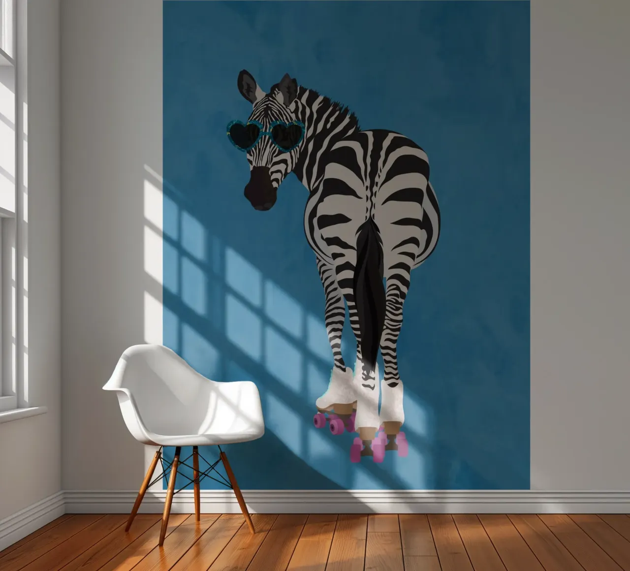 Zebra Rollerskating fotobehang van SarahManovski