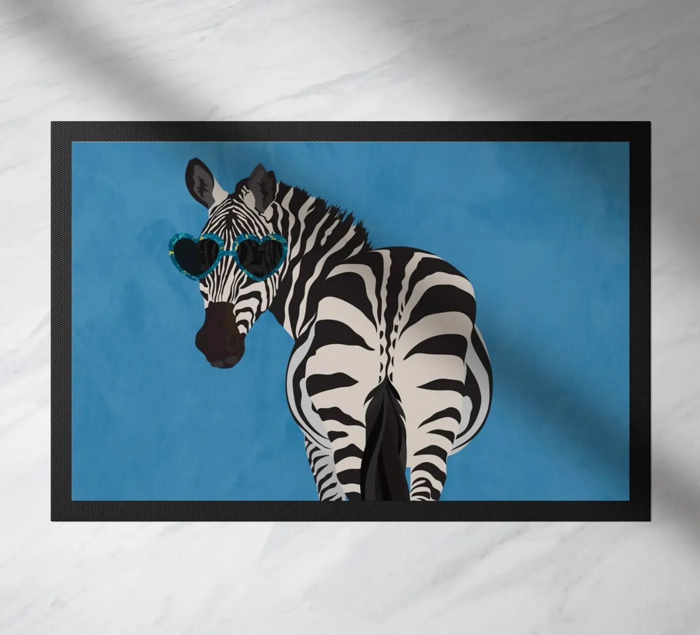 Zebra Rollerskating deurmat van SarahManovski