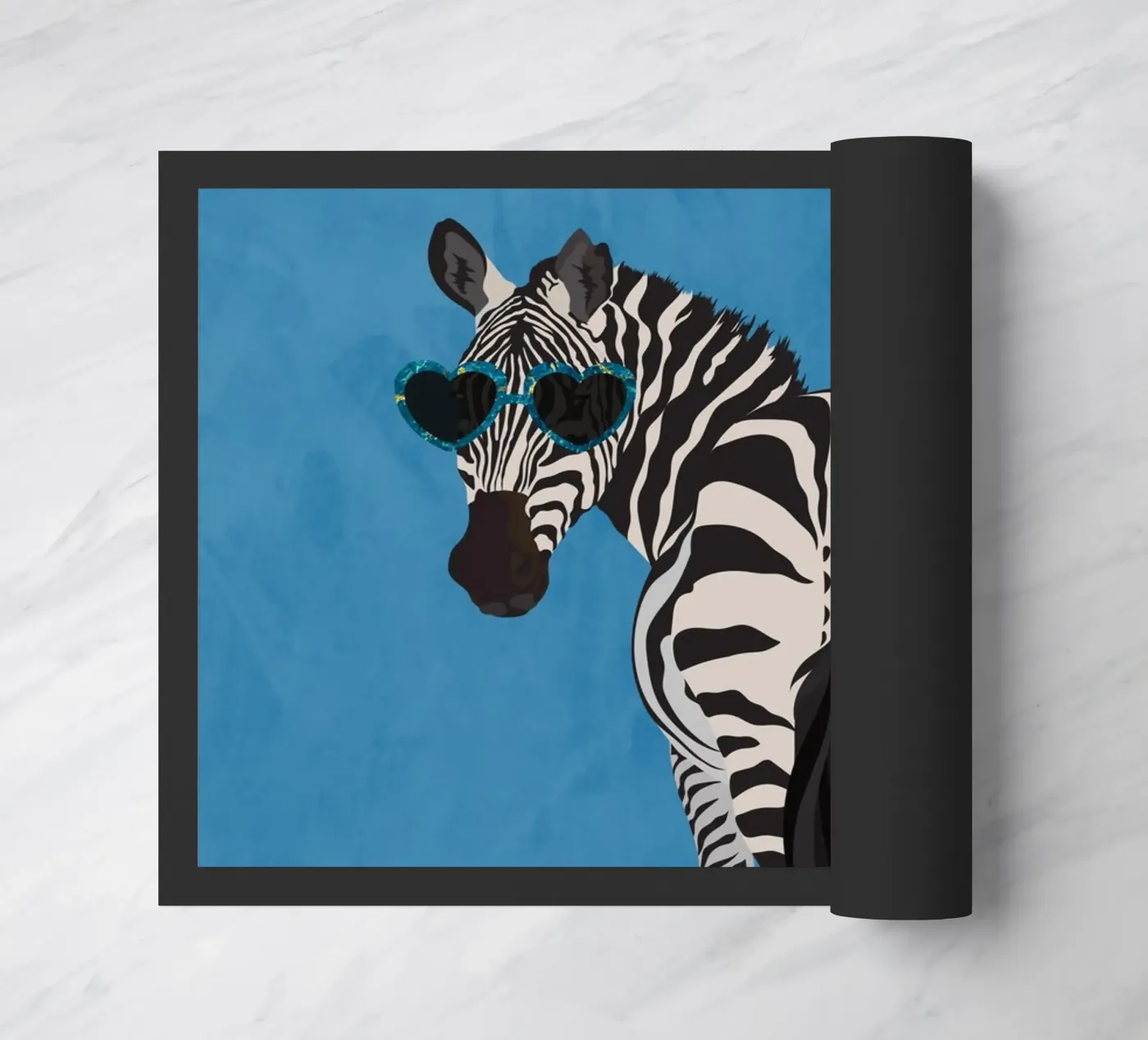 Zebra Rollerskating deurmat van SarahManovski