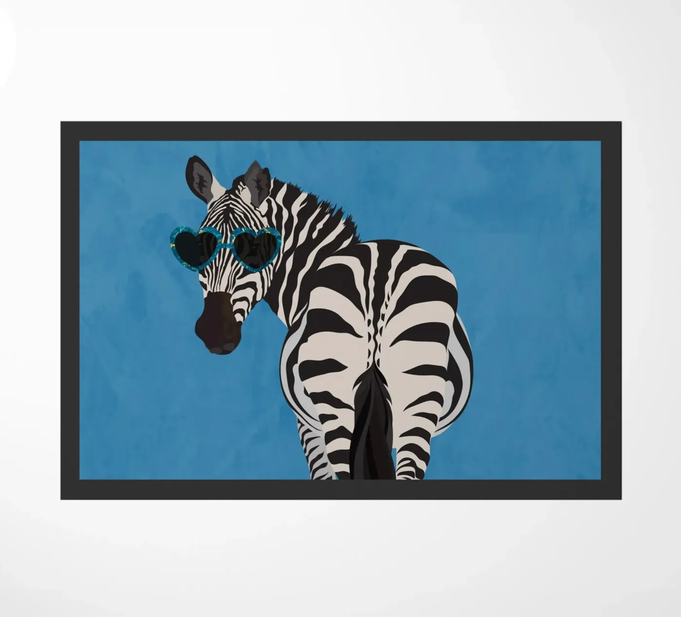 Zebra Rollerskating deurmat van SarahManovski