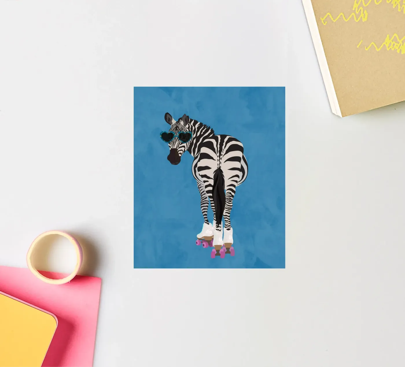 Zebra Rollerskating adesivo da SarahManovski