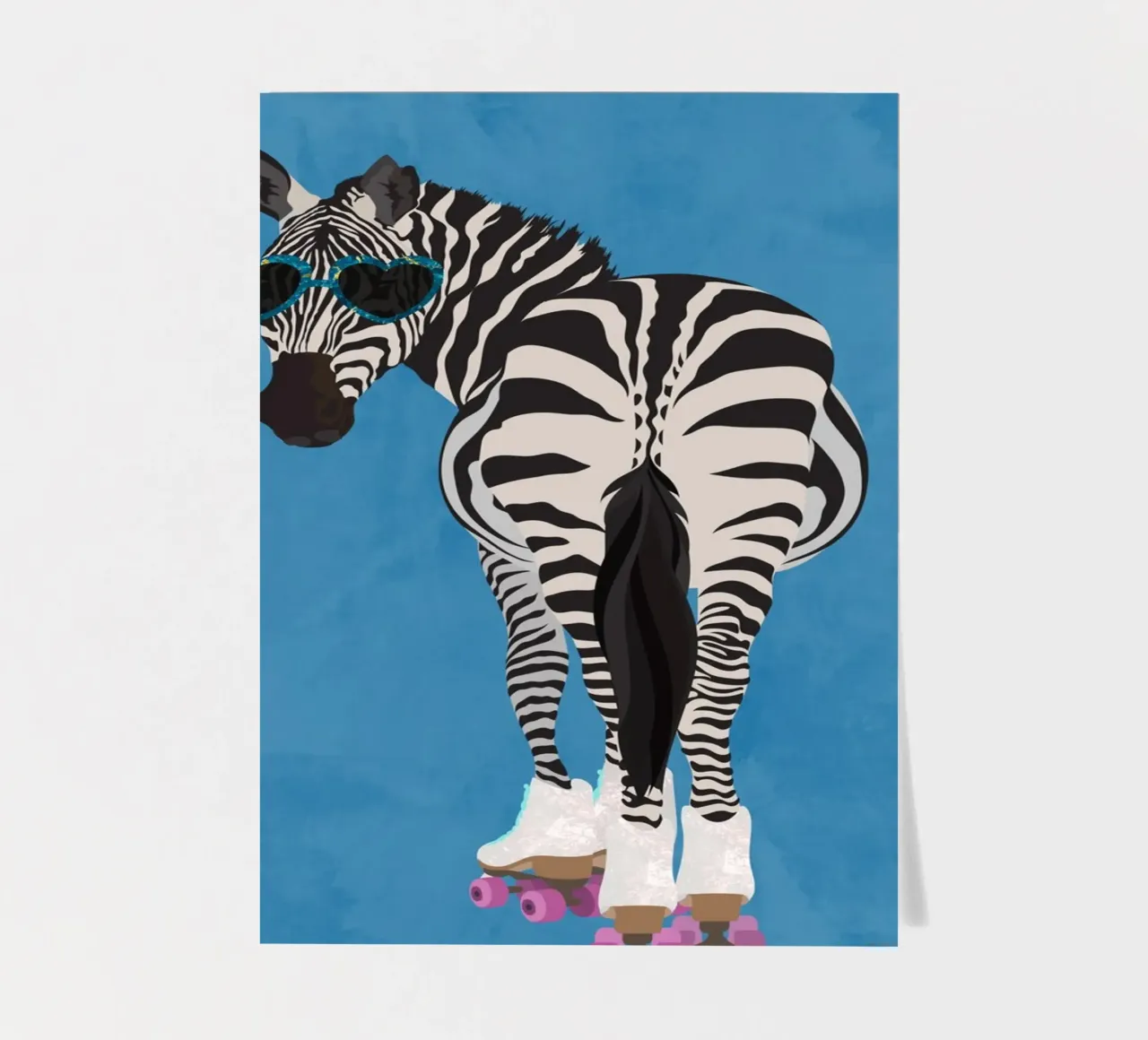 Zebra Rollerskating foglio adesivo da SarahManovski