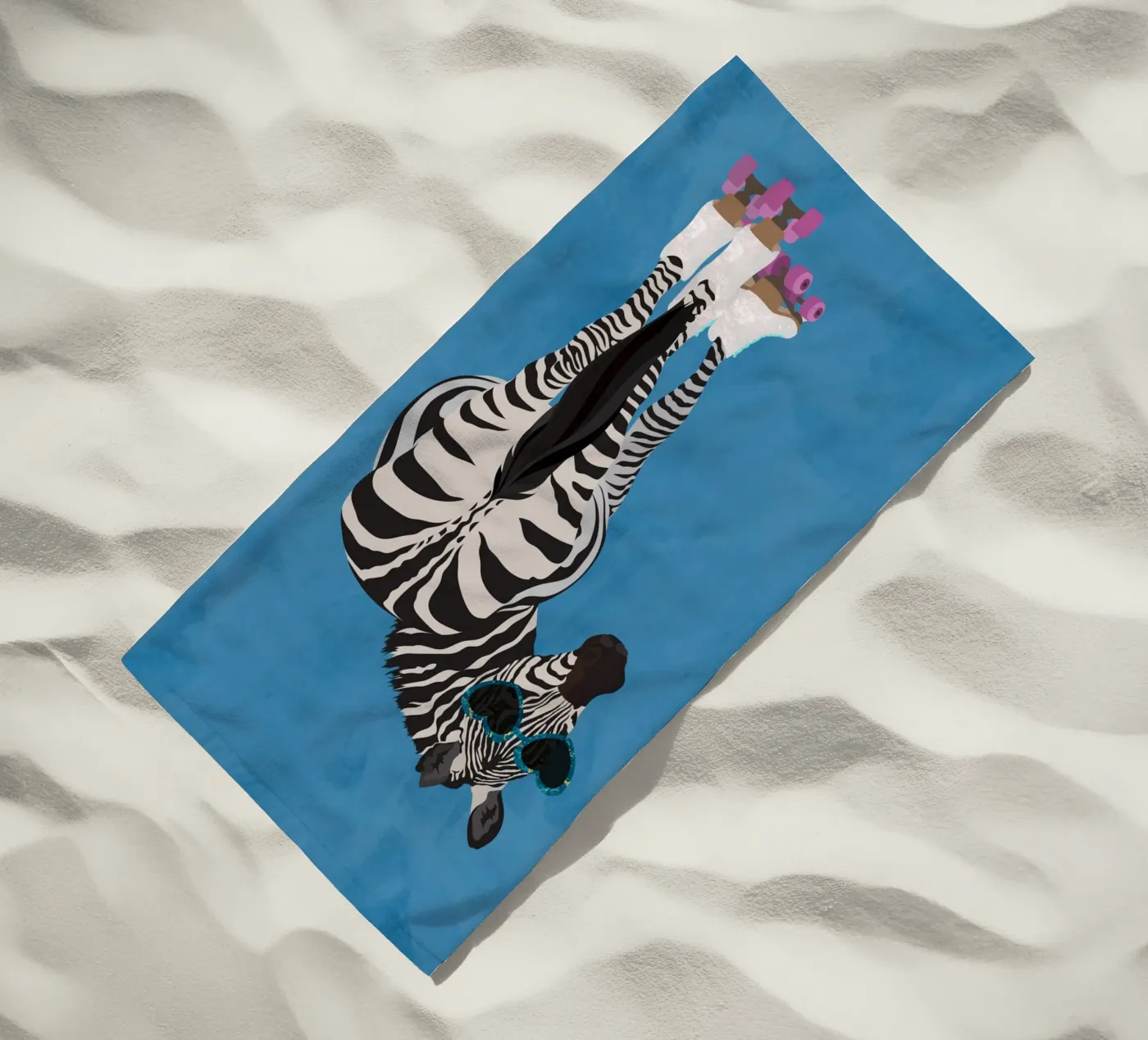 Zebra Rollerskating beach towel by SarahManovski