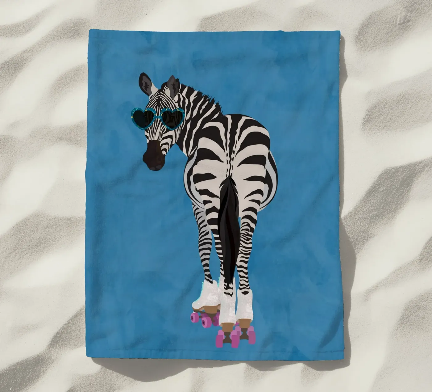 Zebra Rollerskating beach towel by SarahManovski