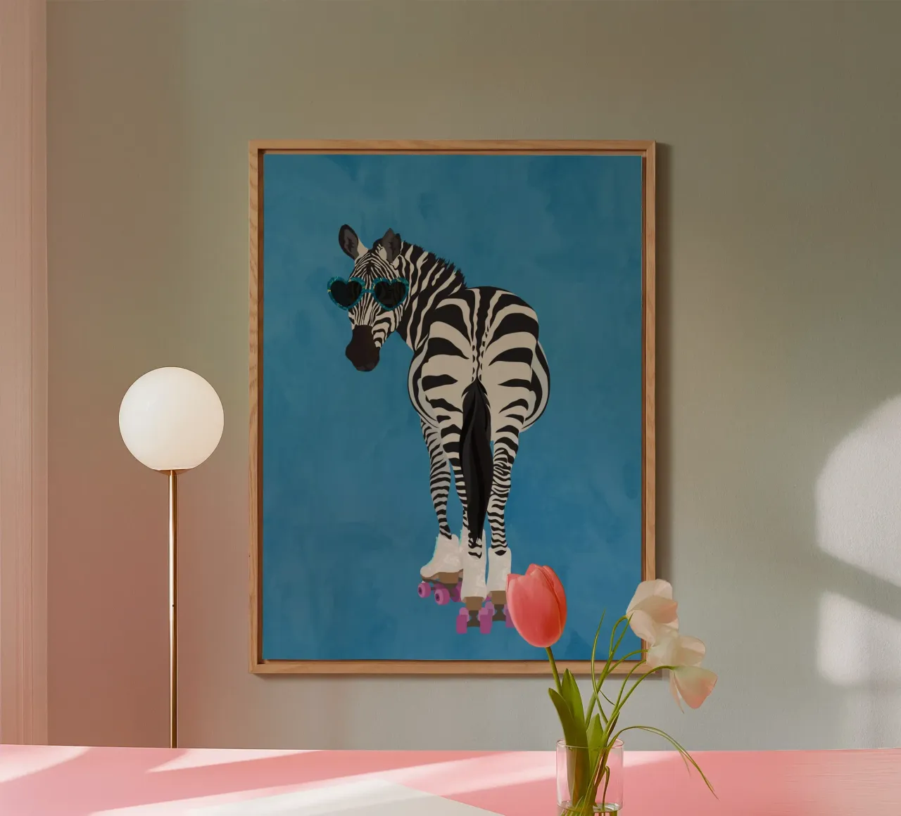 Zebra Rollerskating alluminio dibond da SarahManovski