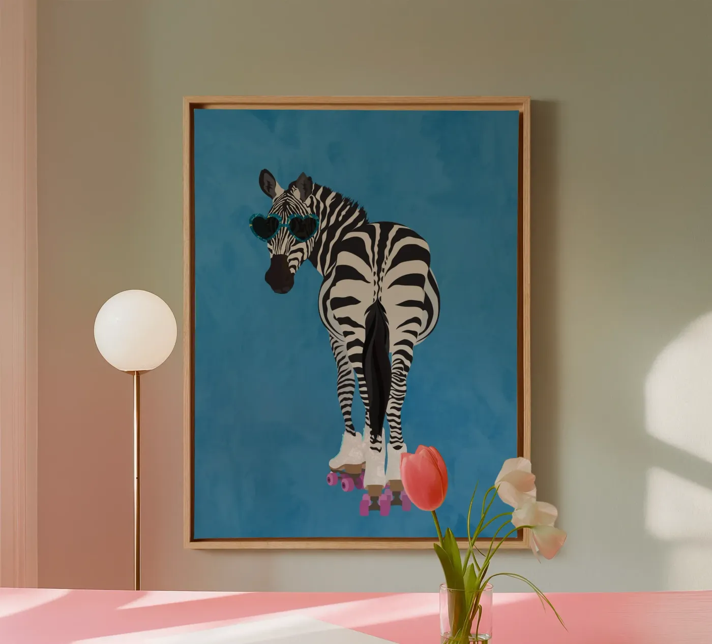 Zebra Rollerskating canvas by SarahManovski