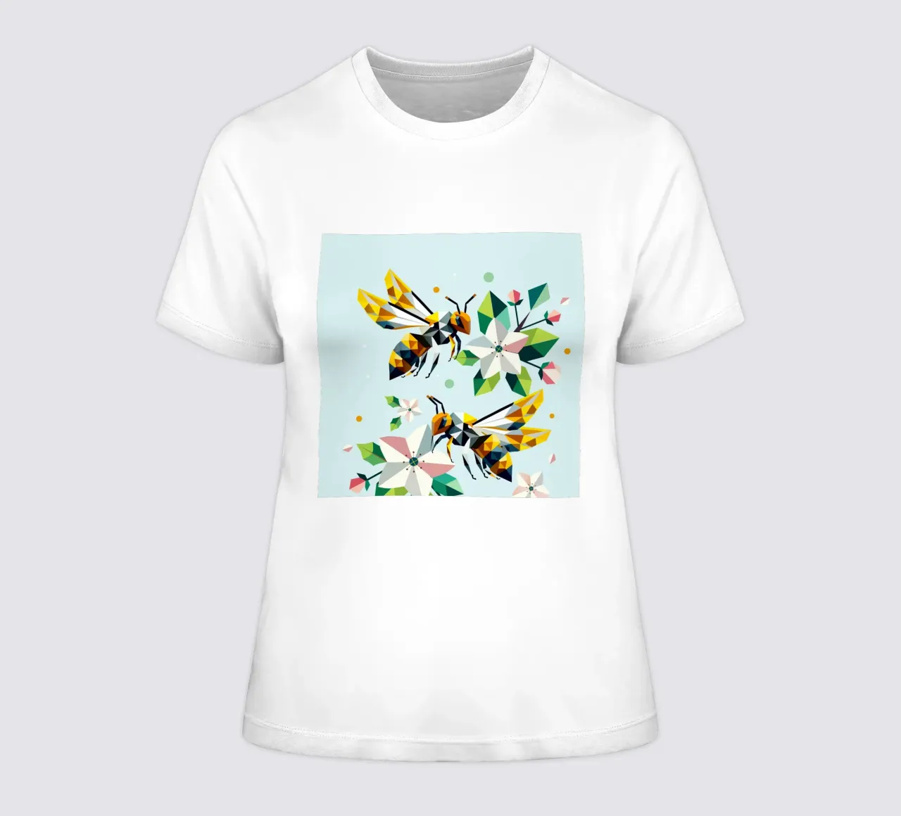 Api e fiori di melo: un'armonia dai colori vivaci t-shirt da donna da namosh