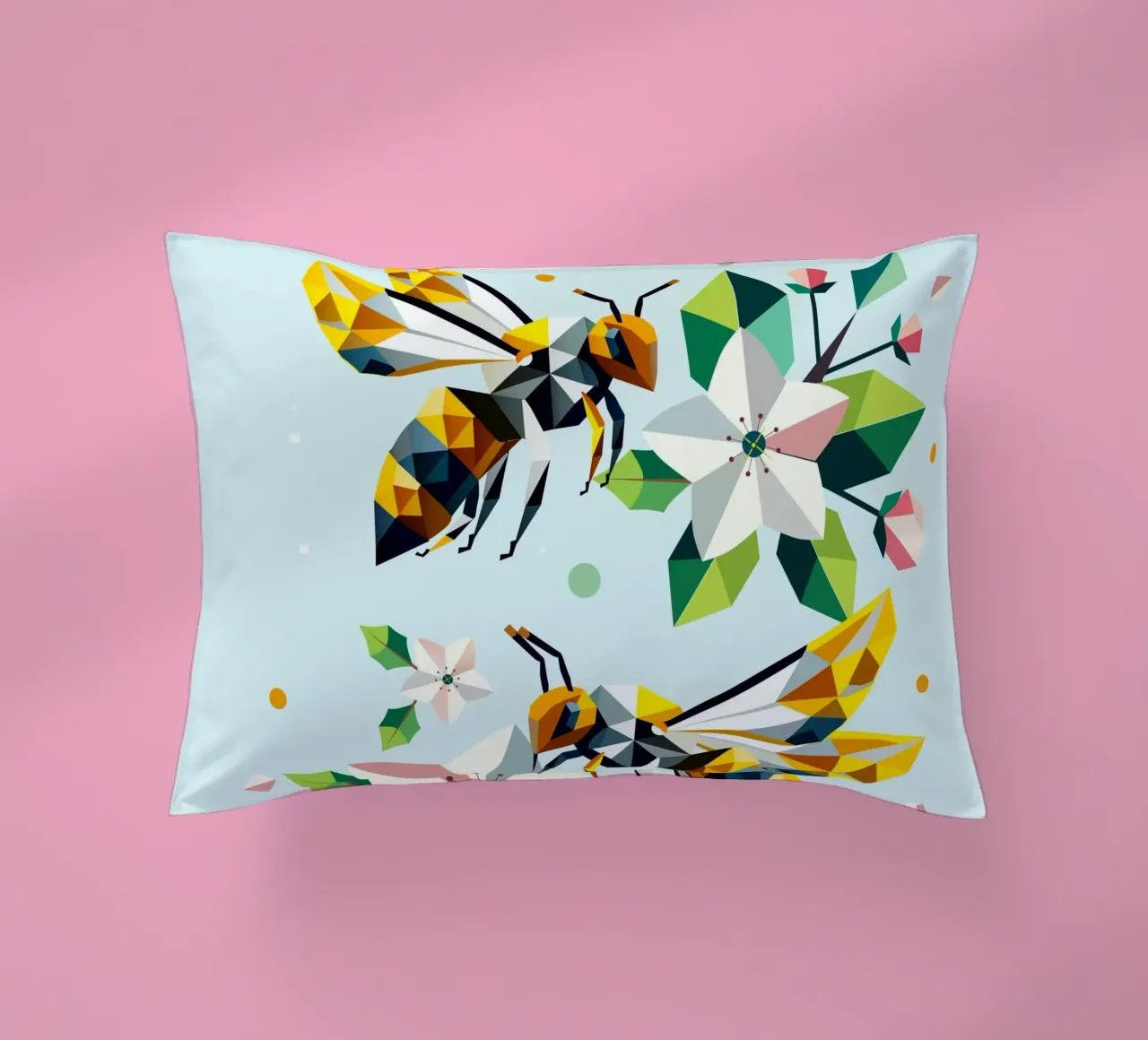 Api e fiori di melo: un'armonia dai colori vivaci cuscino da namosh
