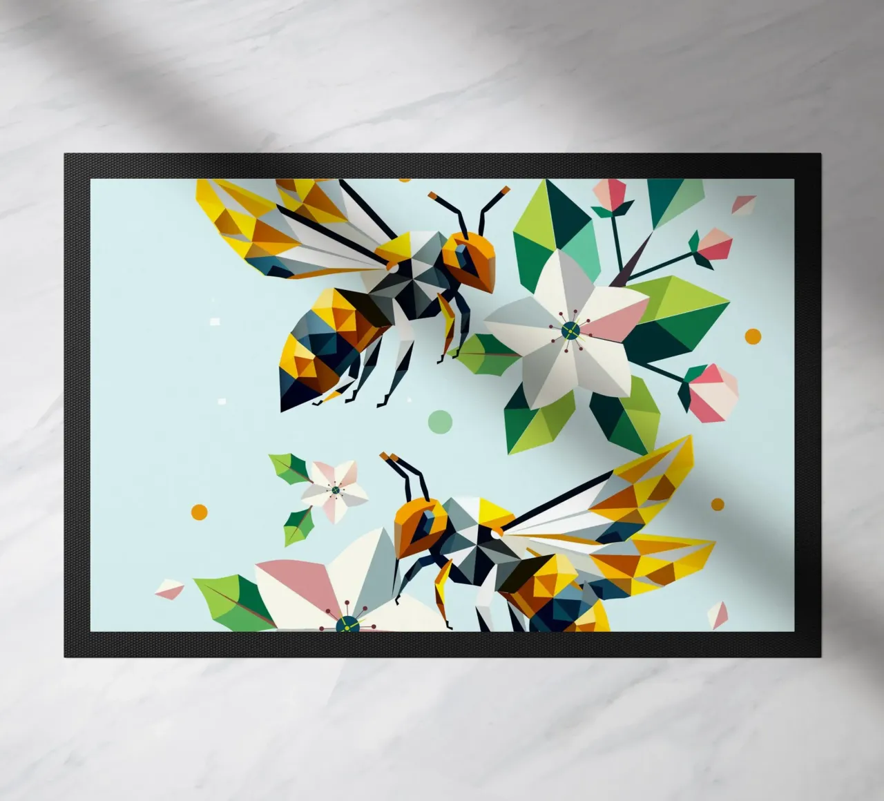 Api e fiori di melo: un'armonia dai colori vivaci zerbino da namosh