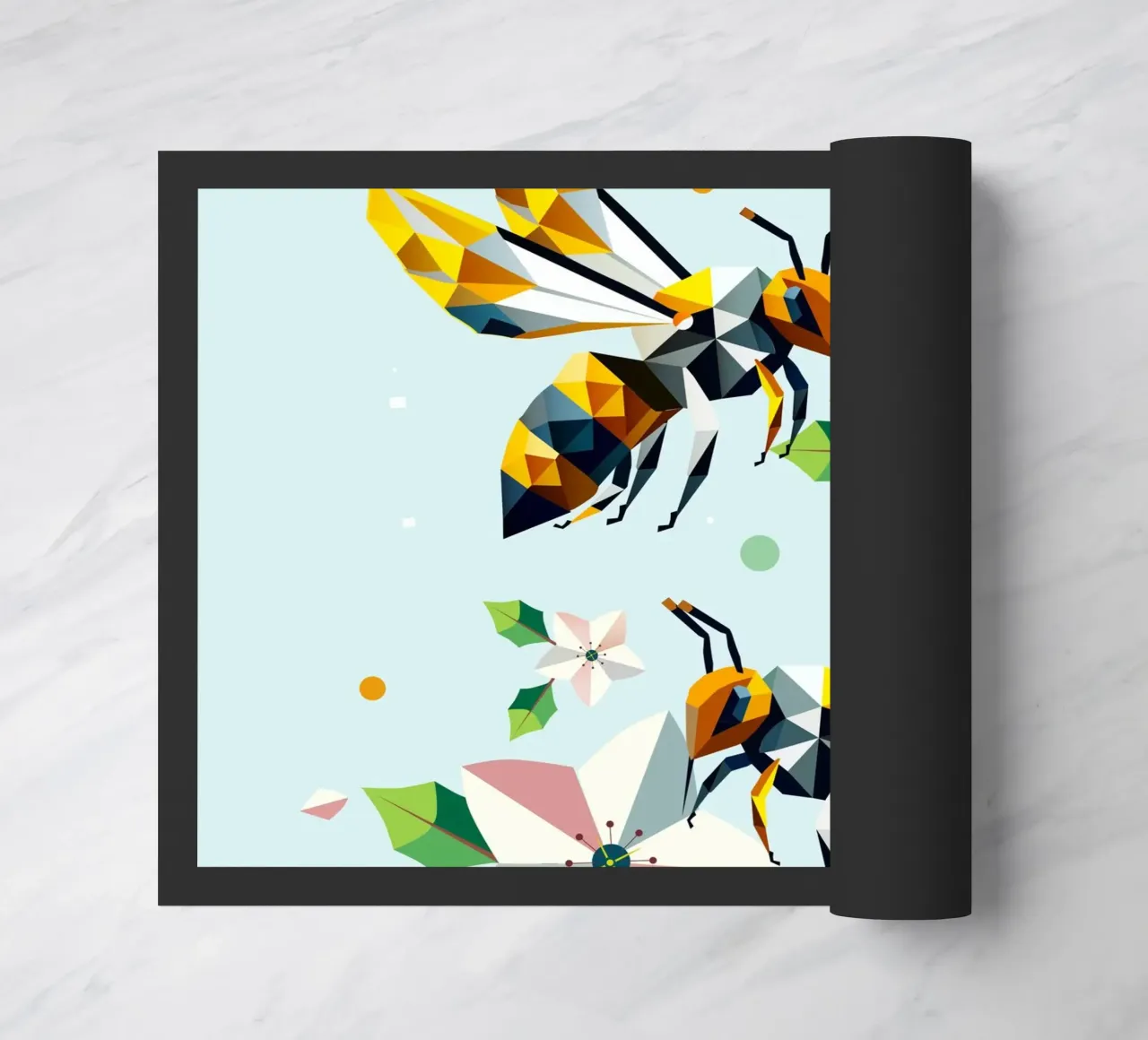 Api e fiori di melo: un'armonia dai colori vivaci zerbino da namosh