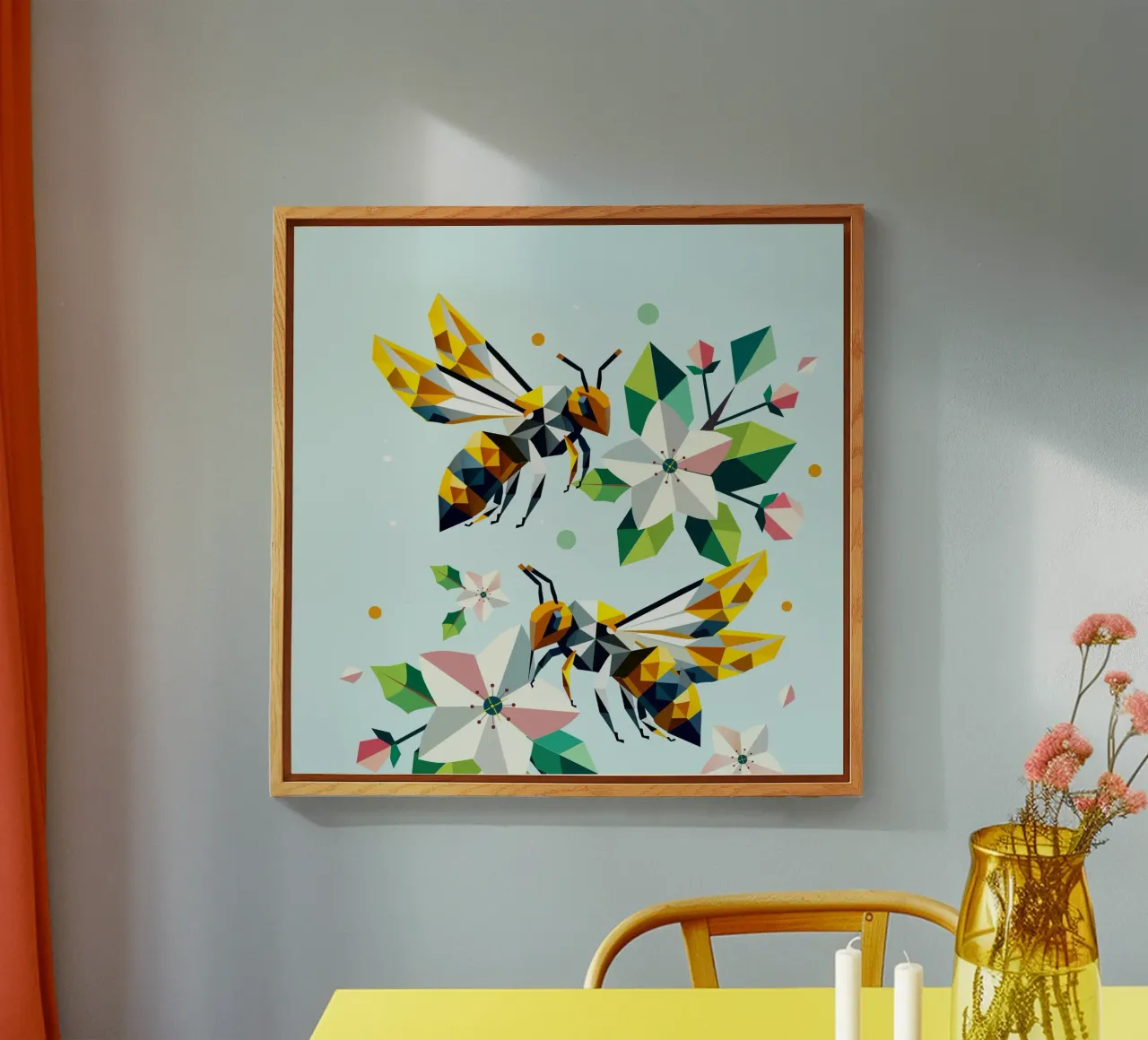 Api e fiori di melo: un'armonia dai colori vivaci plexiglass da namosh