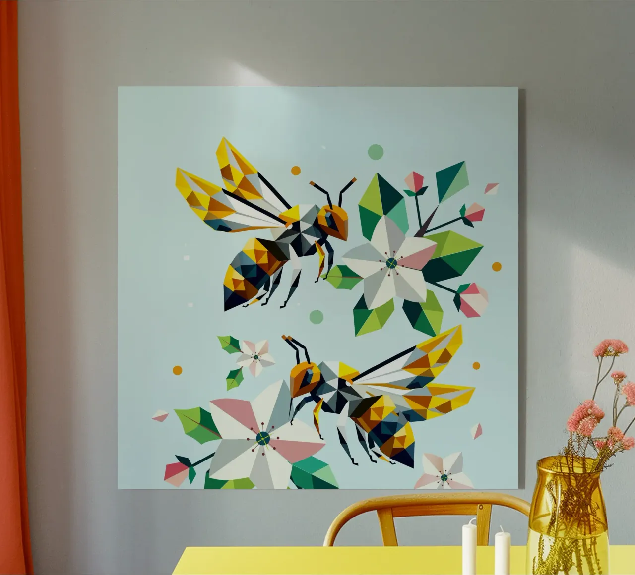 Api e fiori di melo: un'armonia dai colori vivaci plexiglass da namosh